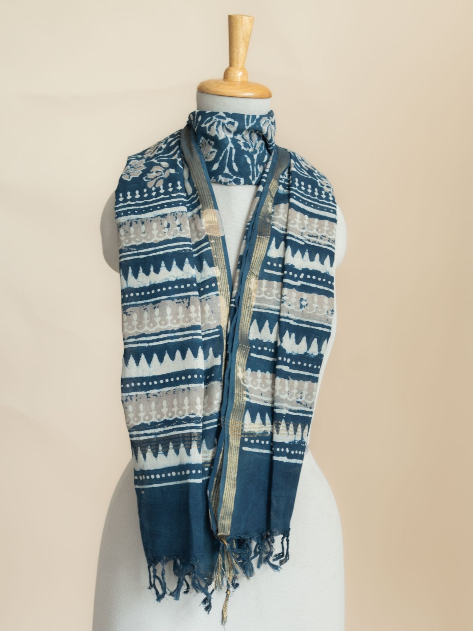 Nagma Cotton Block Printed Dupatta - AINA
