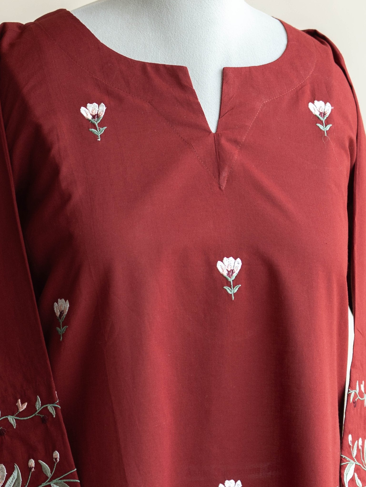 Nagma Cotton Embroidered A - Line Kurta - AINA