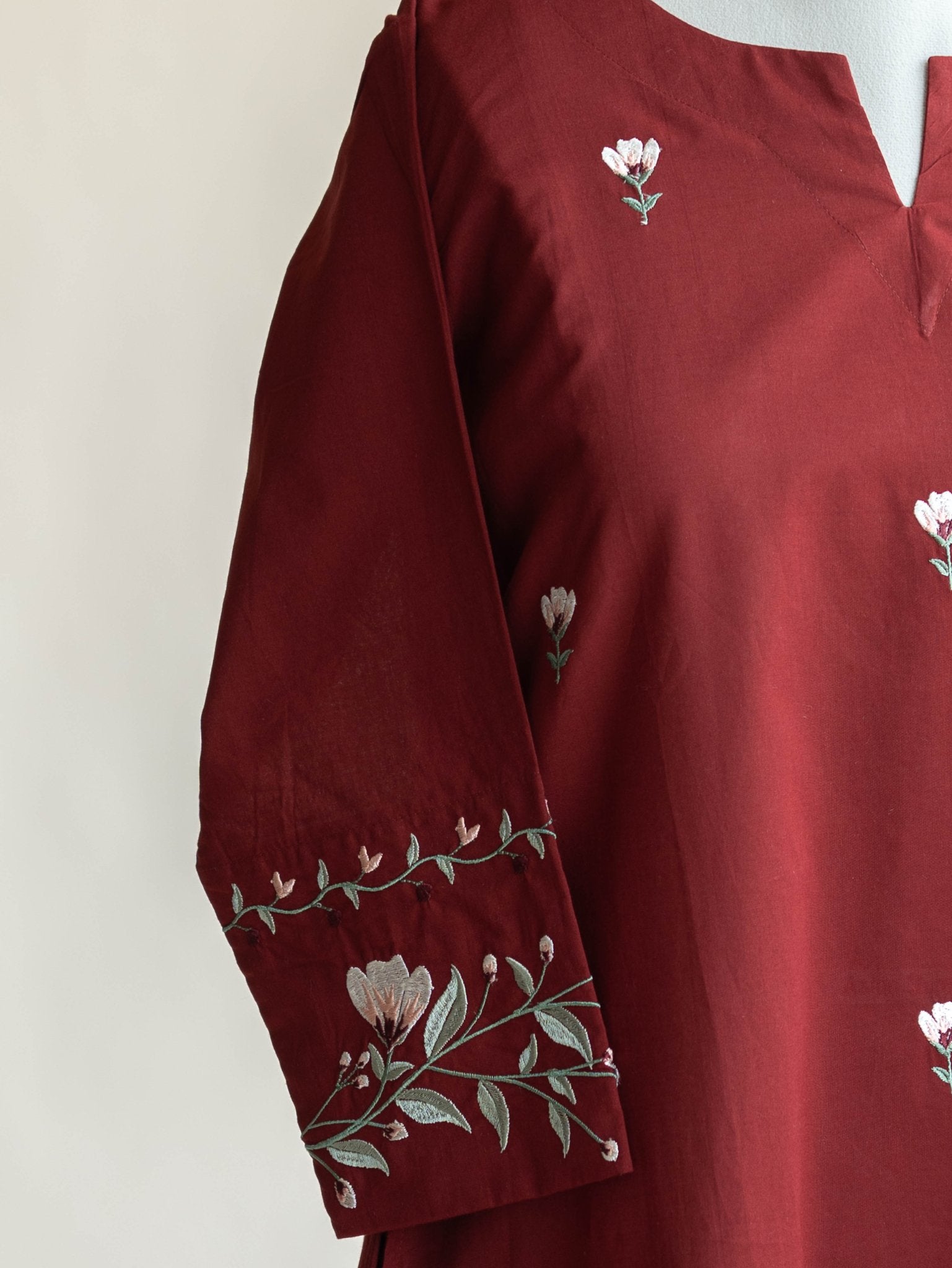 Nagma Cotton Embroidered A - Line Kurta - AINA