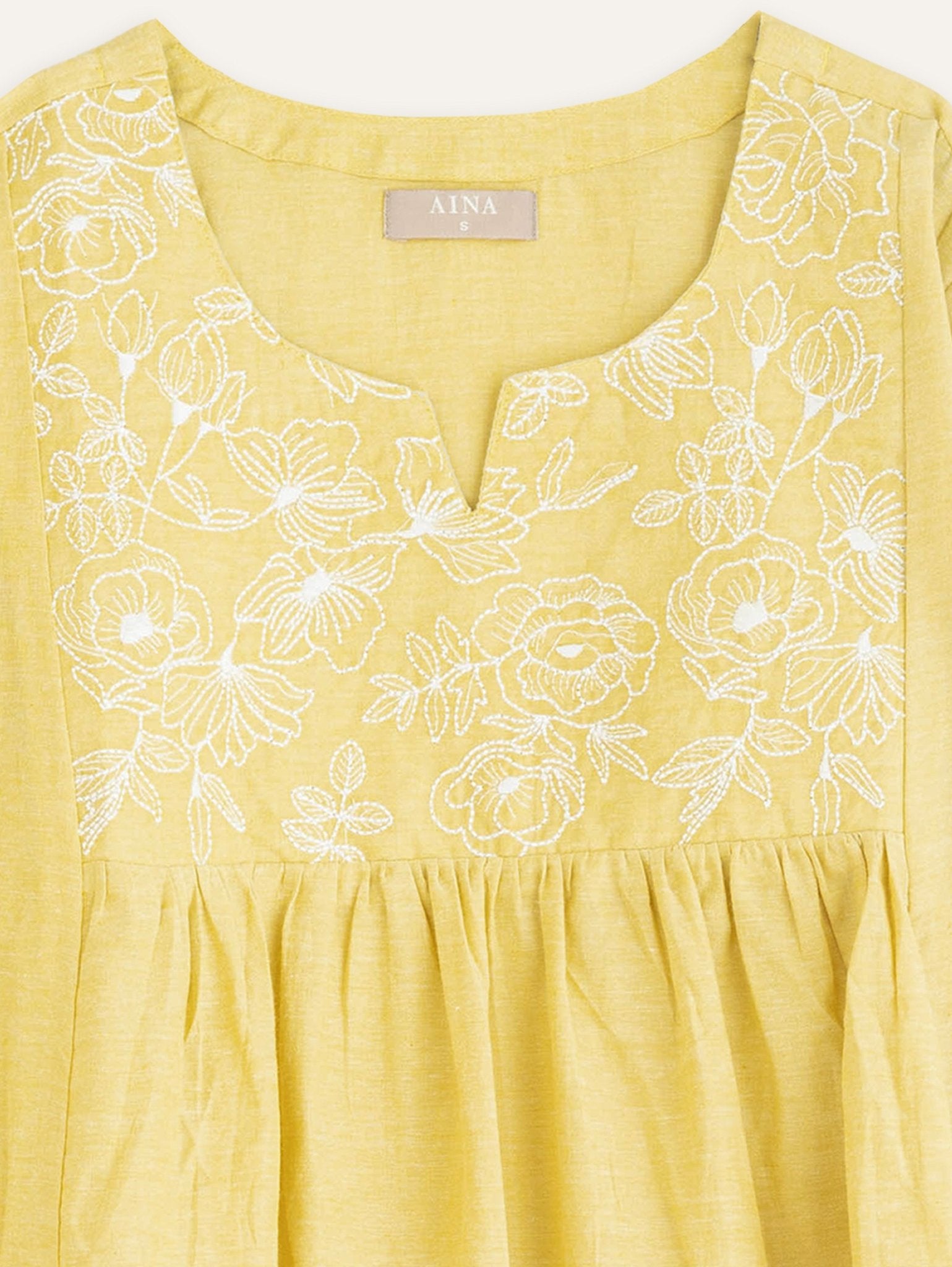 Nahma Cotton Handloom Embroidered A - Line Kurta - AINA