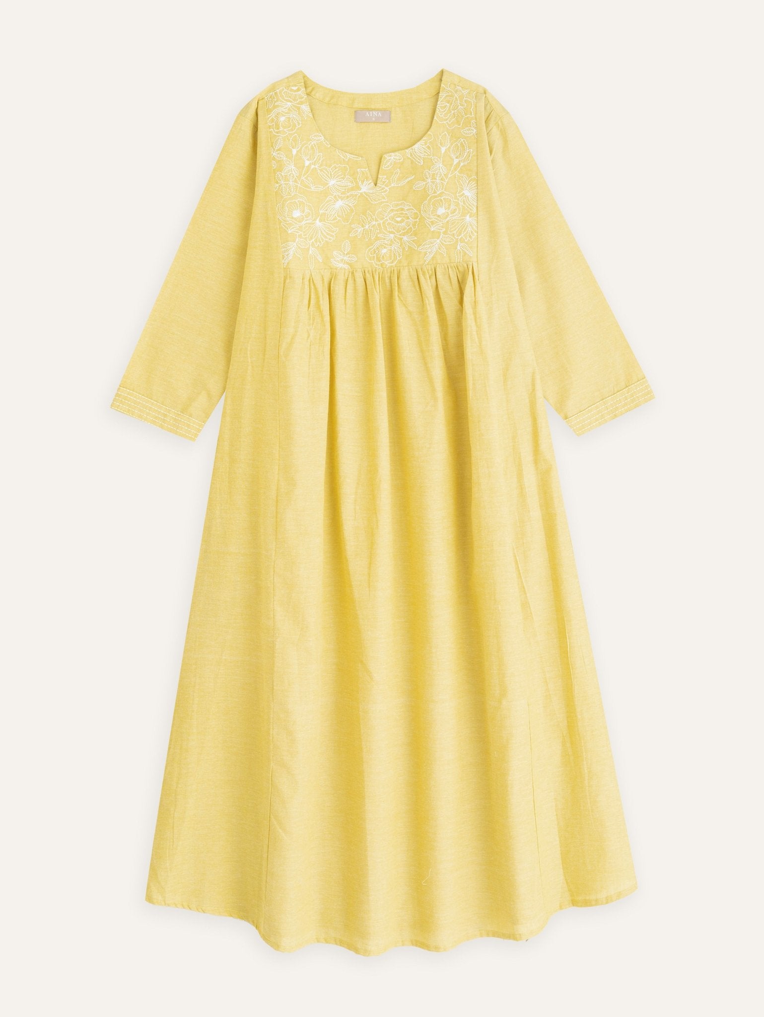 Nahma Cotton Handloom Embroidered A - Line Kurta - AINA