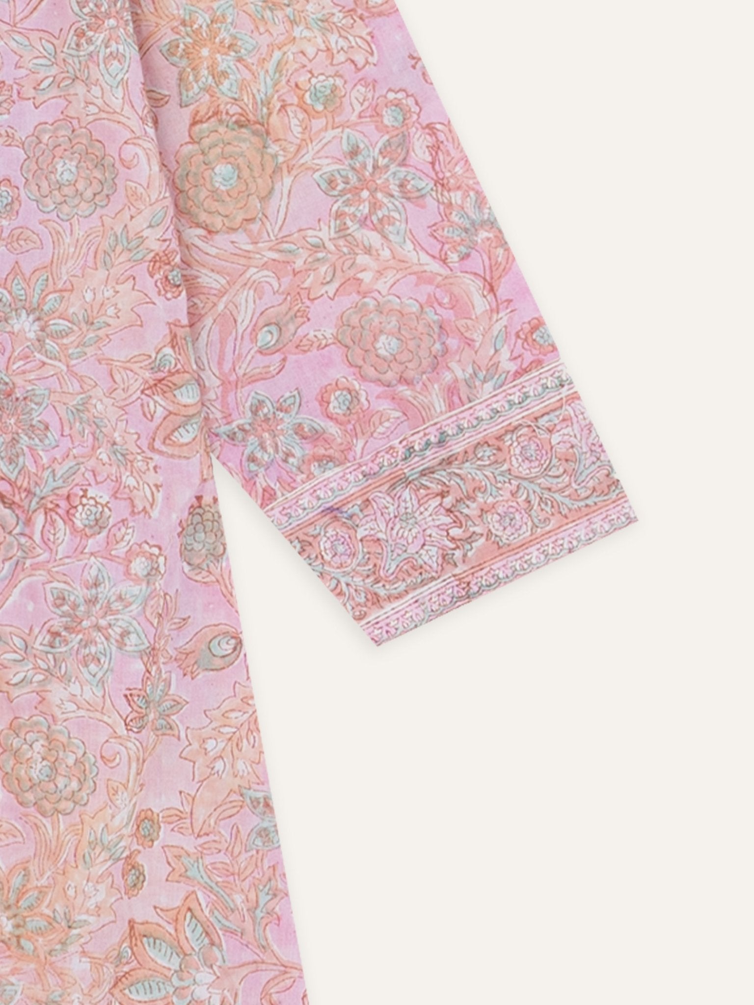 Naifa Cotton Block Printed A - Line Kurta - AINA