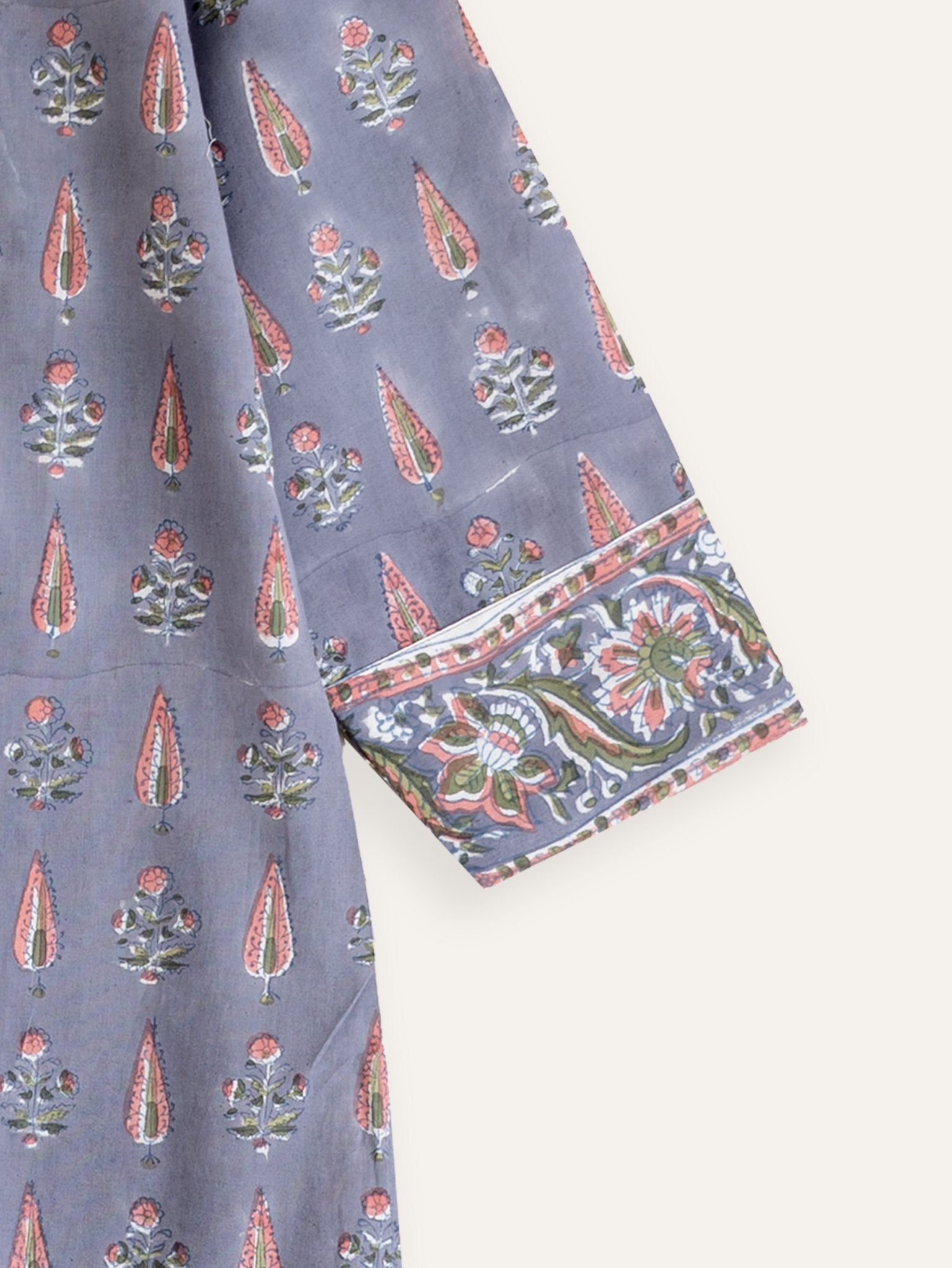 Naira Cotton Block Printed Straight Kurta - AINA