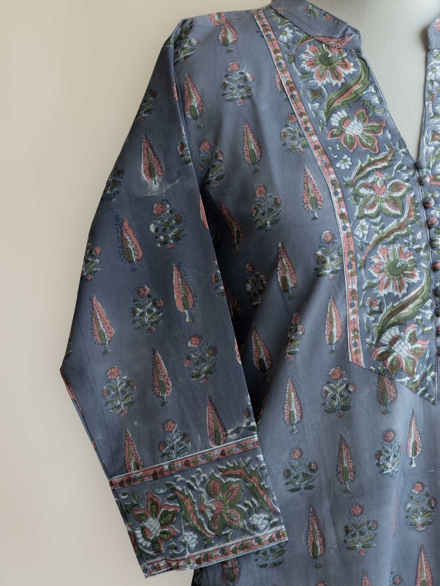 Naira Cotton Block Printed Straight Kurta - AINA