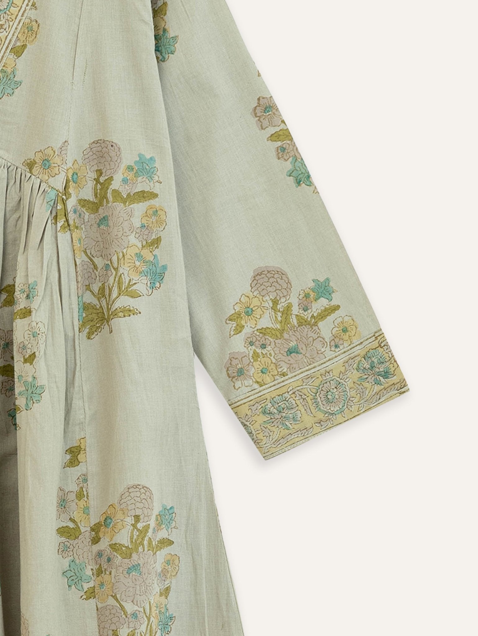 Naisha Cotton Block Printed A - Line Kurta - AINA