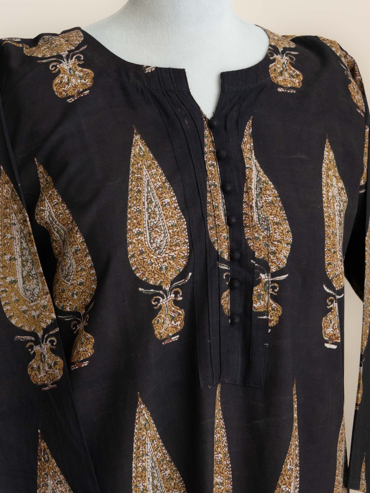 Namiya Cotton Block Printed Straight Kurta - AINA