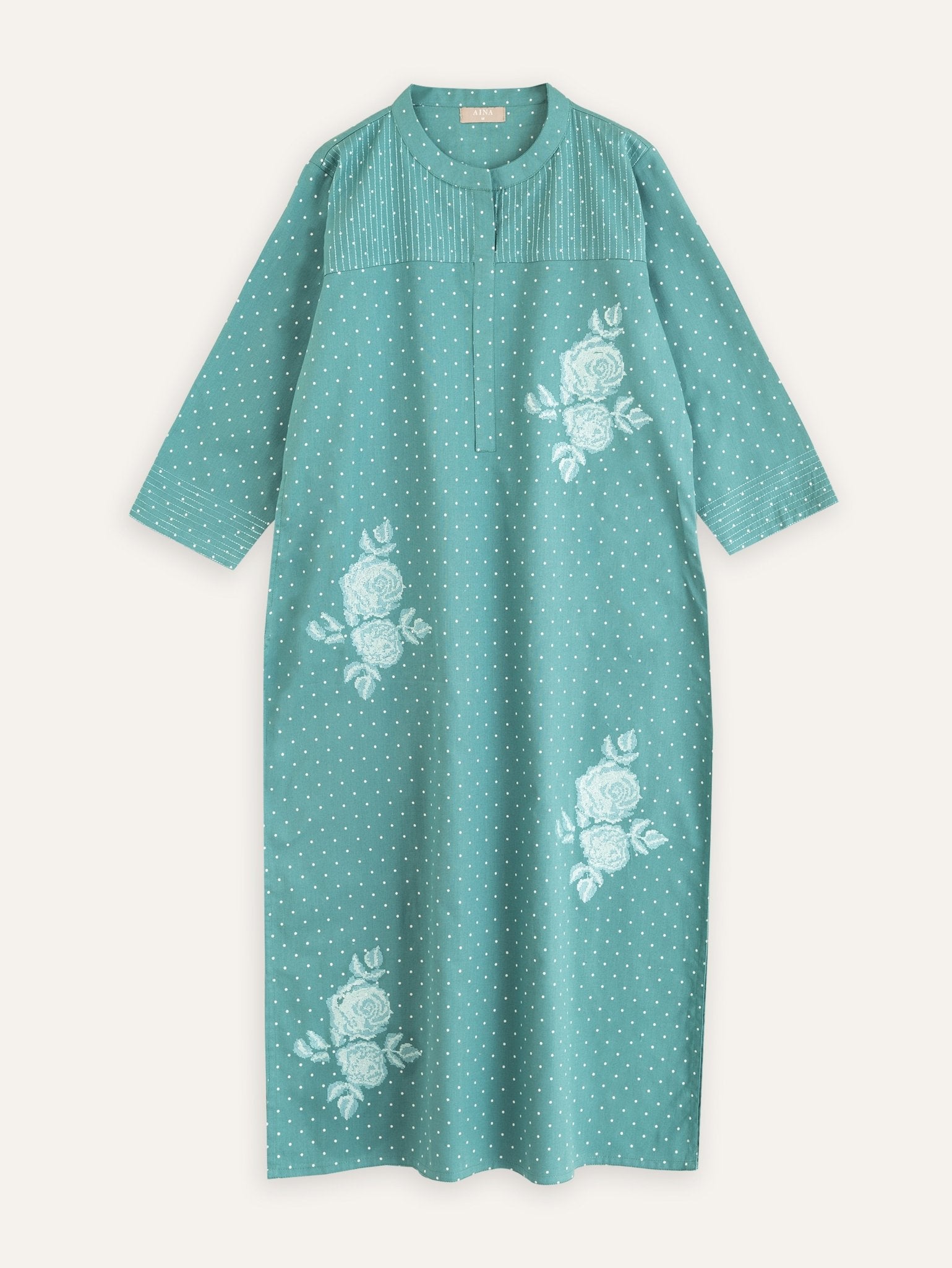 Nausheen Cotton Handloom Embroidered Straight Kurta - AINA
