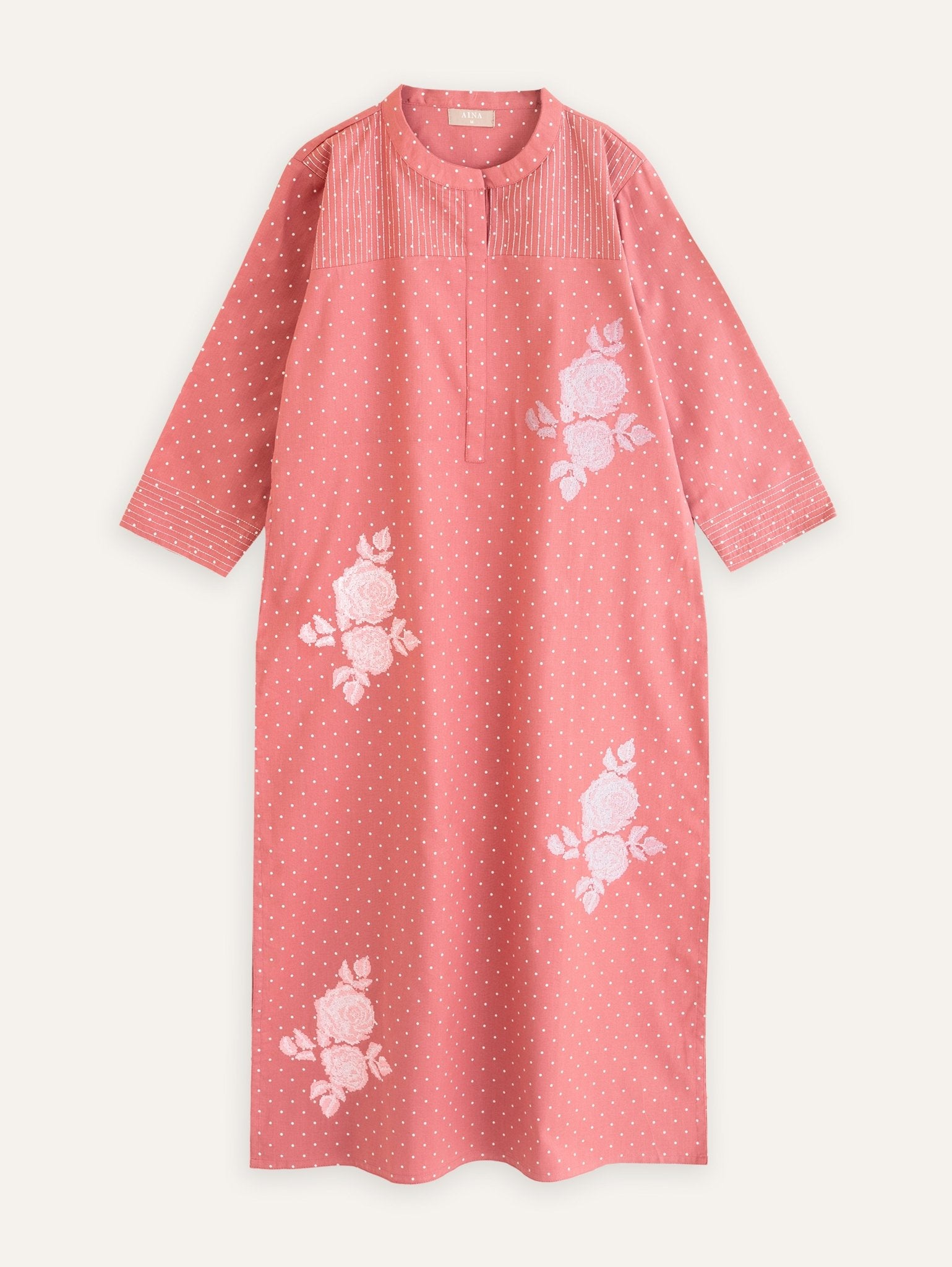 Nayara Cotton Handloom Embroidered Straight Kurta - AINA