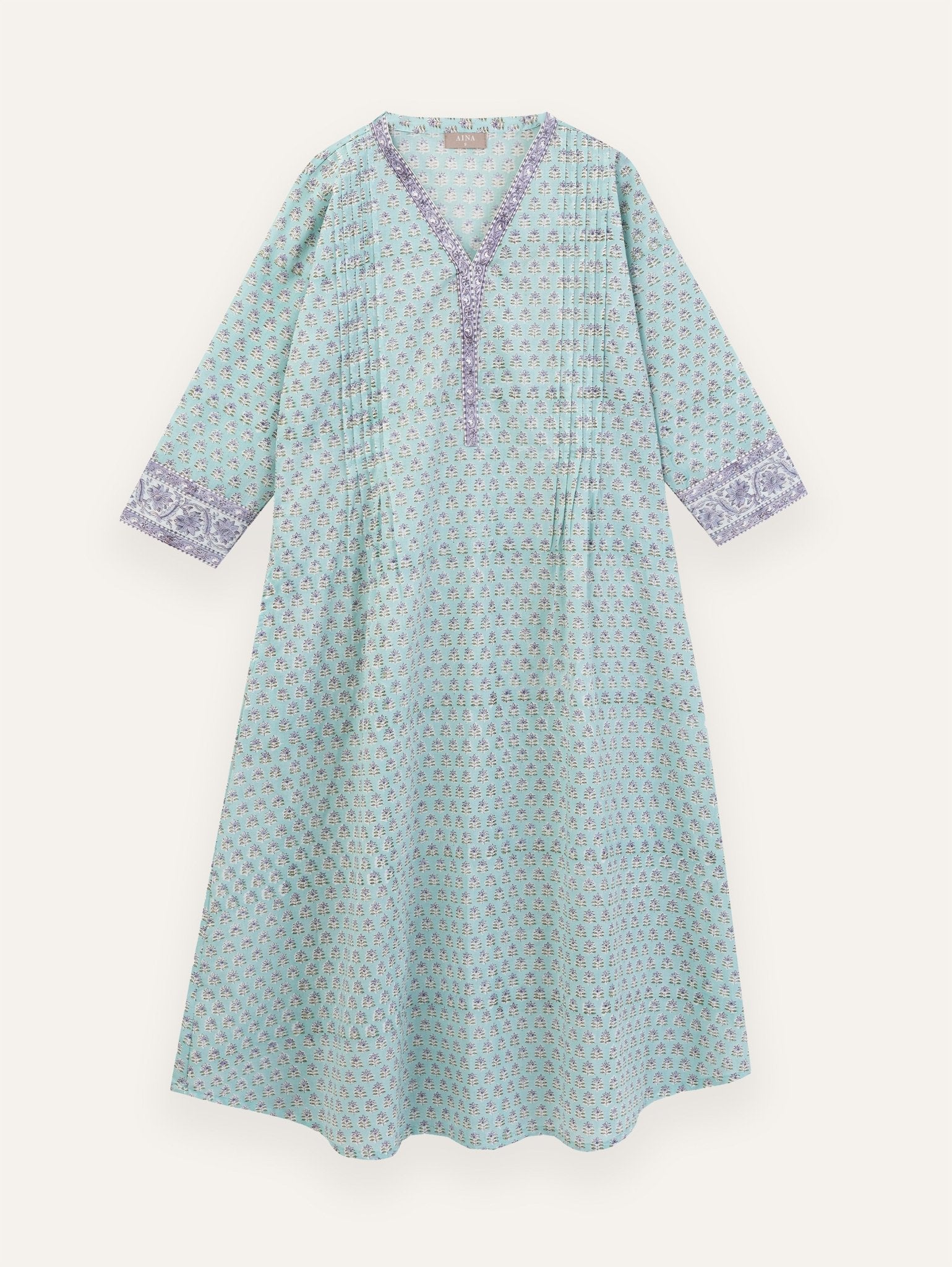 Nayha Cotton Block Printed A - Line Kurta - AINA