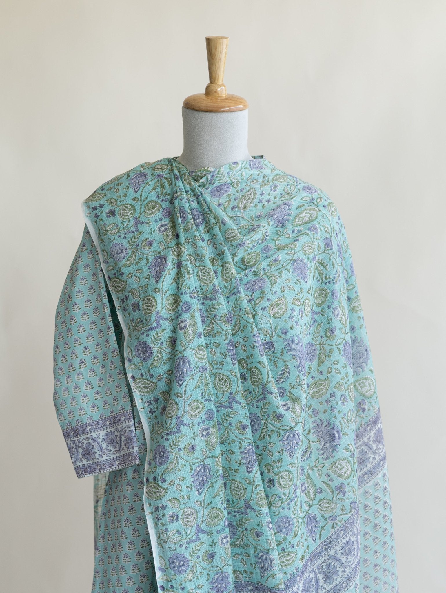 Nayha Cotton Block Printed A - Line Kurta - AINA