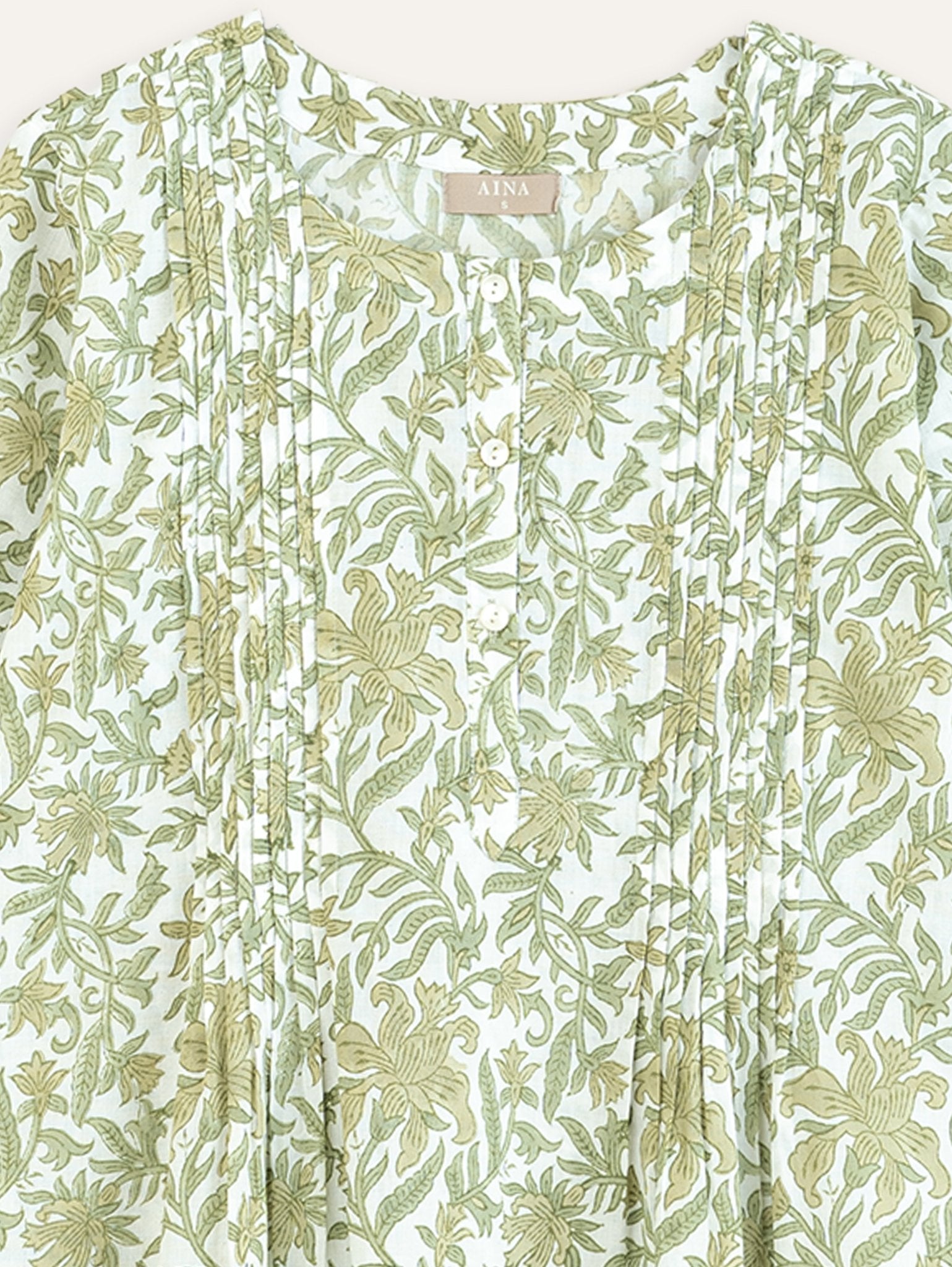 Nayla Cotton Block Printed A - Line Kurta - AINA