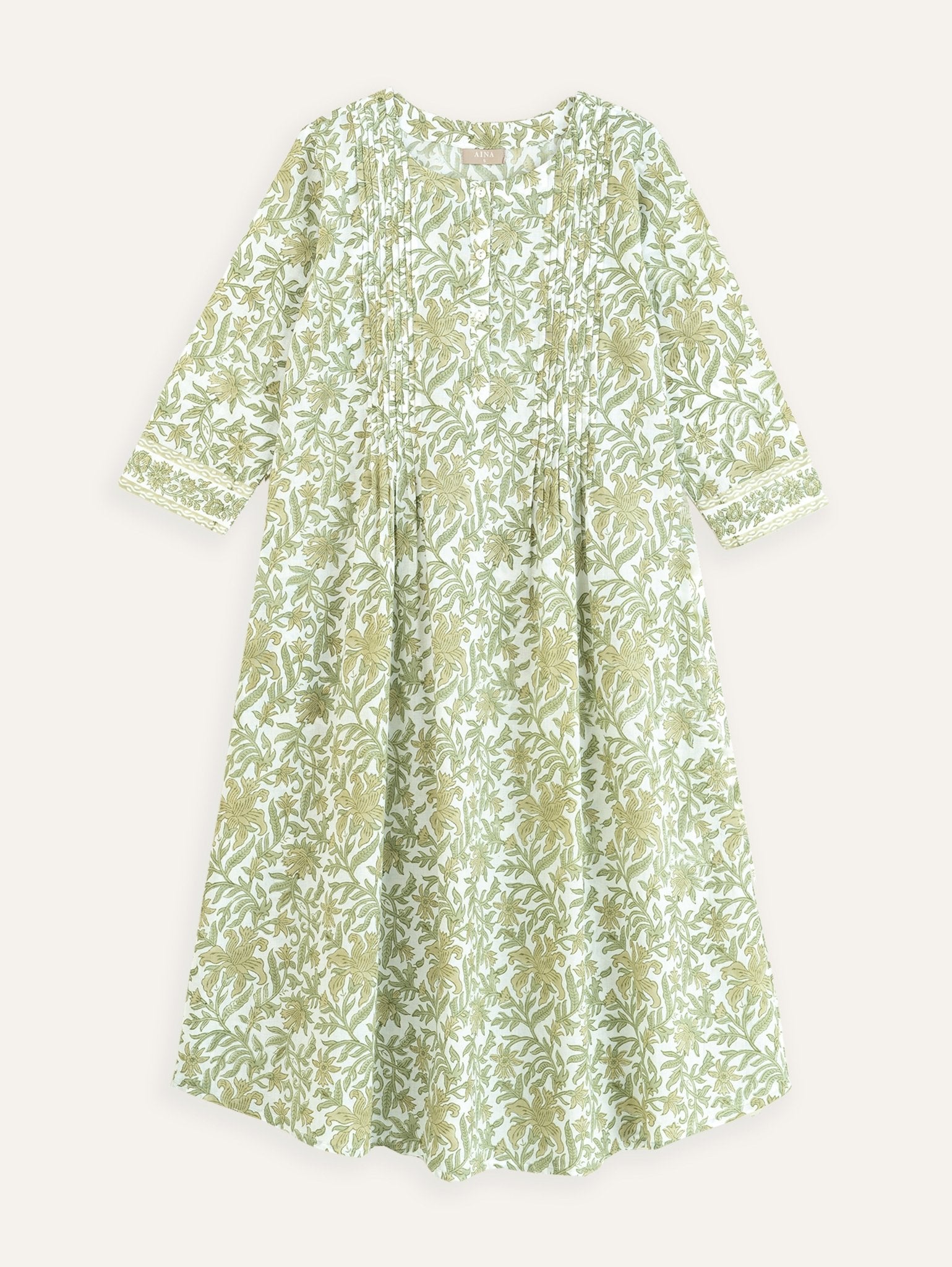 Nayla Cotton Block Printed A - Line Kurta - AINA