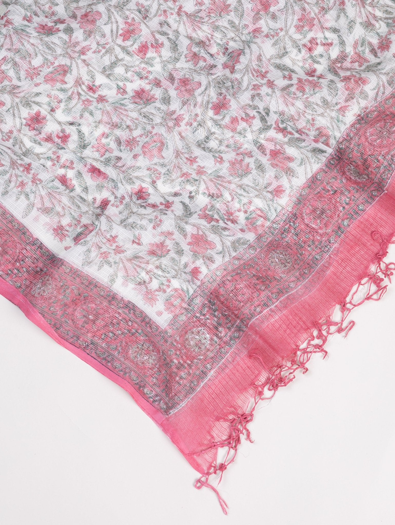 Nayla Cotton Block Printed Unstitched Suit Set - 3 Piece - AINA
