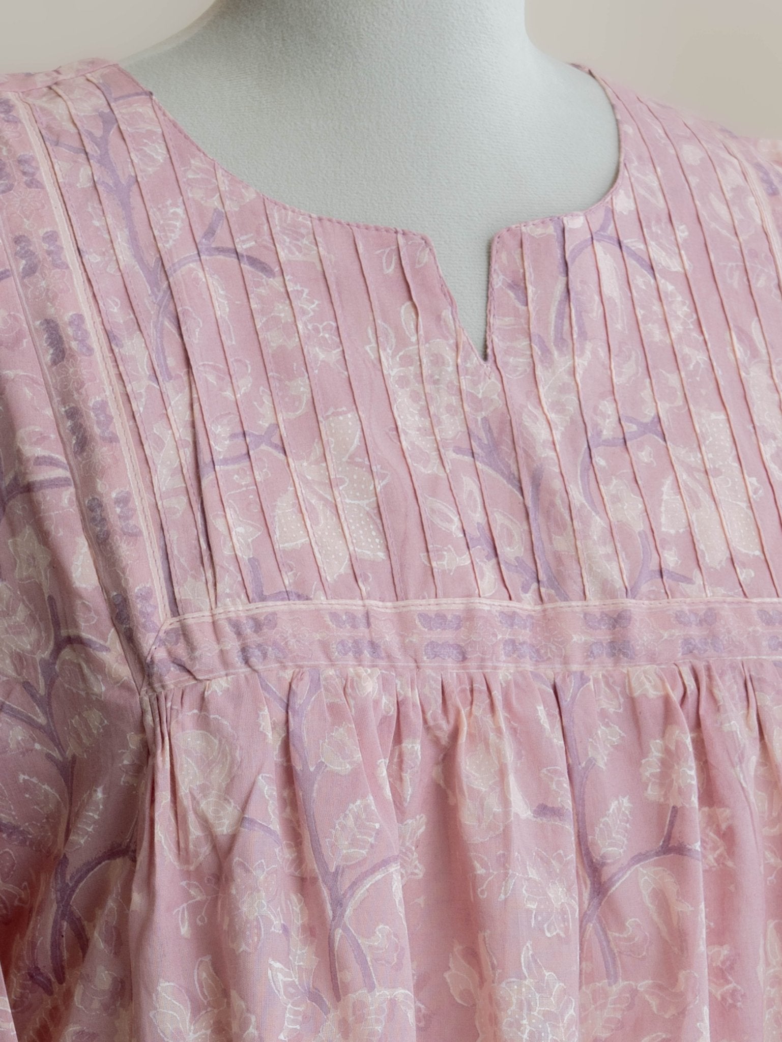 Nayna Cotton Block Printed A - Line Kurta - AINA