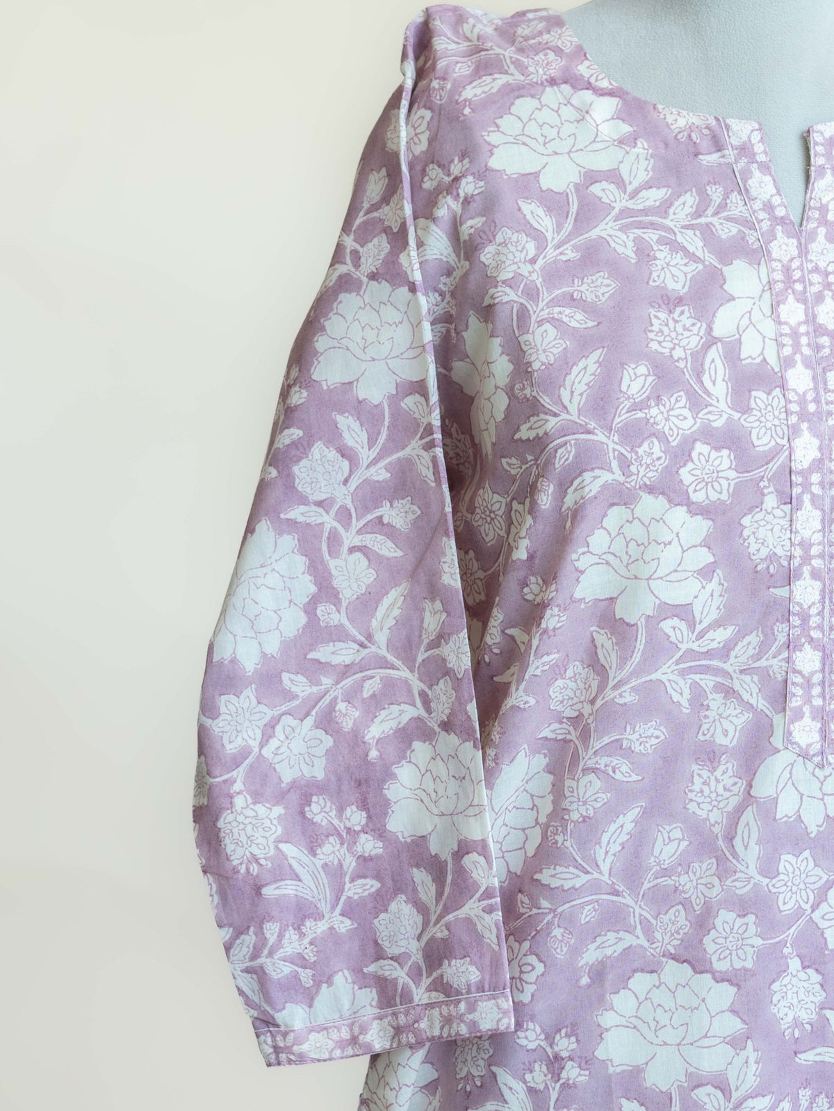 Nerisa Cotton Block Printed Straight Kurta - AINA
