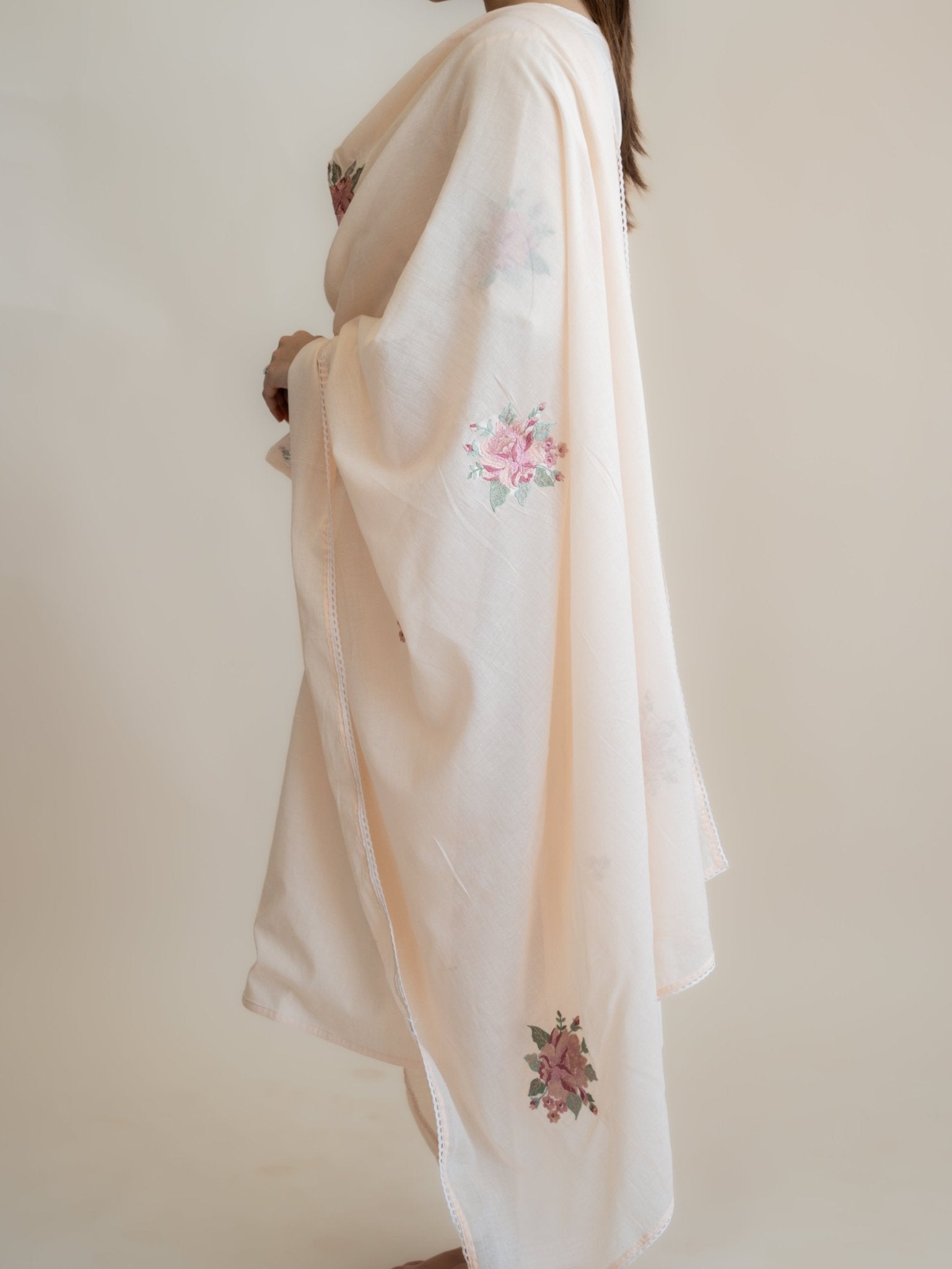 Neva Cotton Embroidered Straight Suit Set - AINA