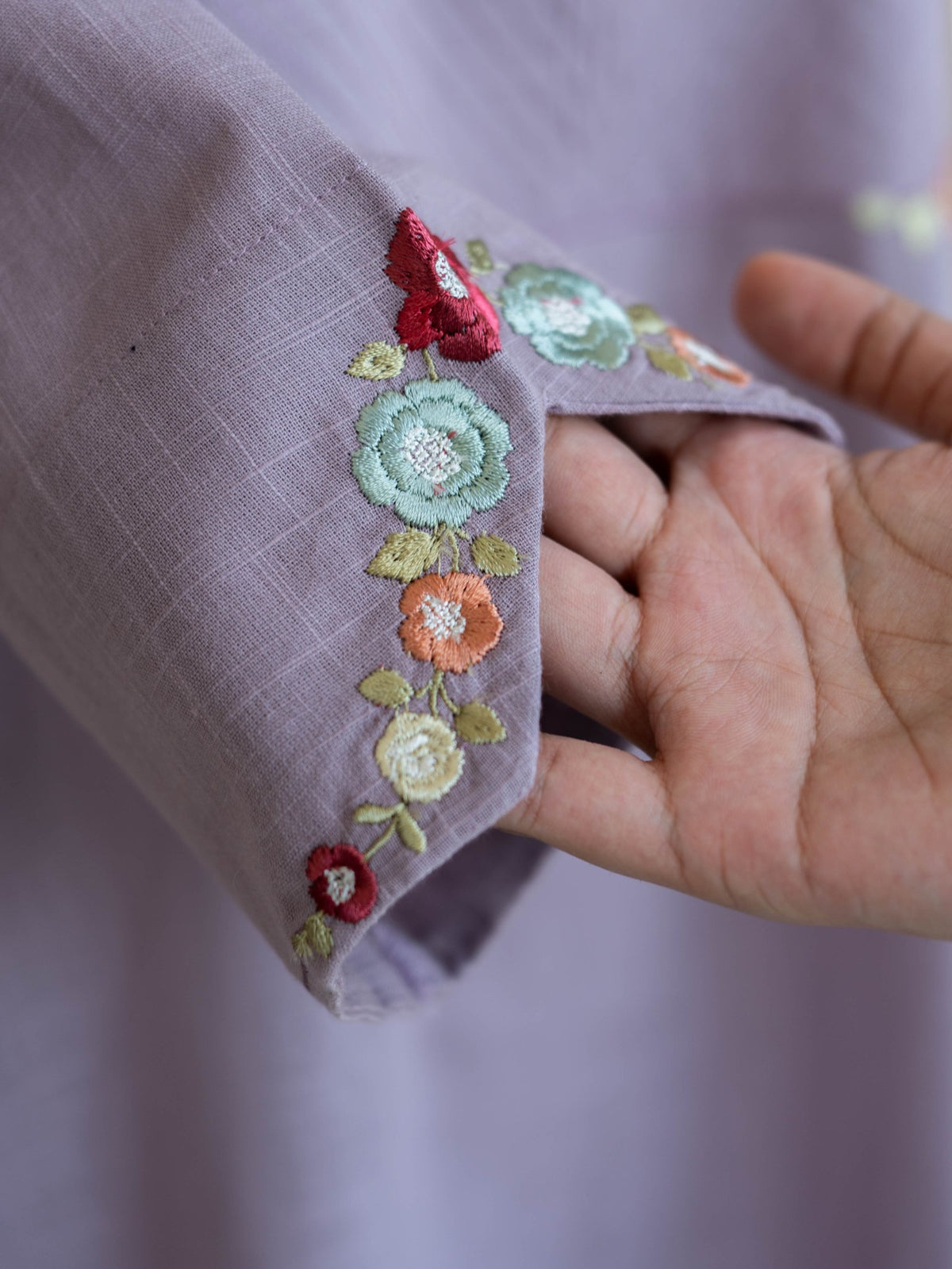 Neyara Cotton Embroidered A-Line Kurta - AINA
