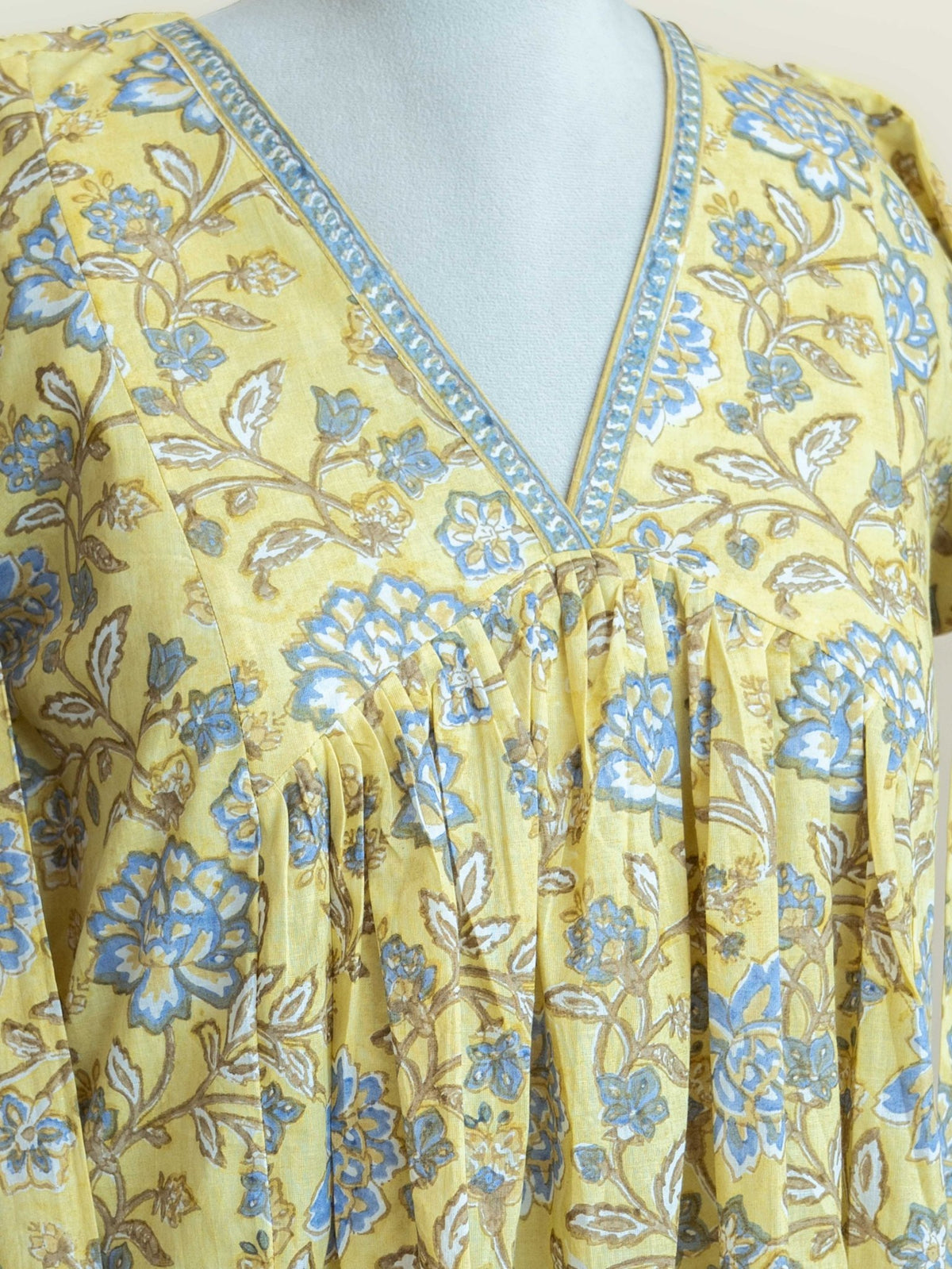 Niara Cotton Block Printed A-Line Kurta - AINA