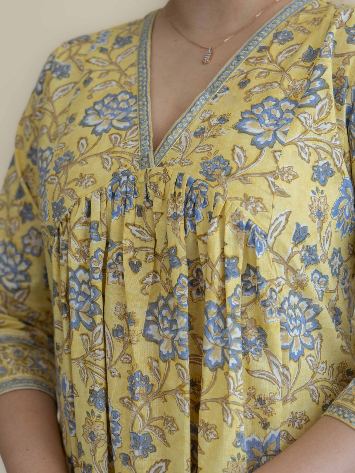 Niara Cotton Block Printed A-Line Kurta - AINA