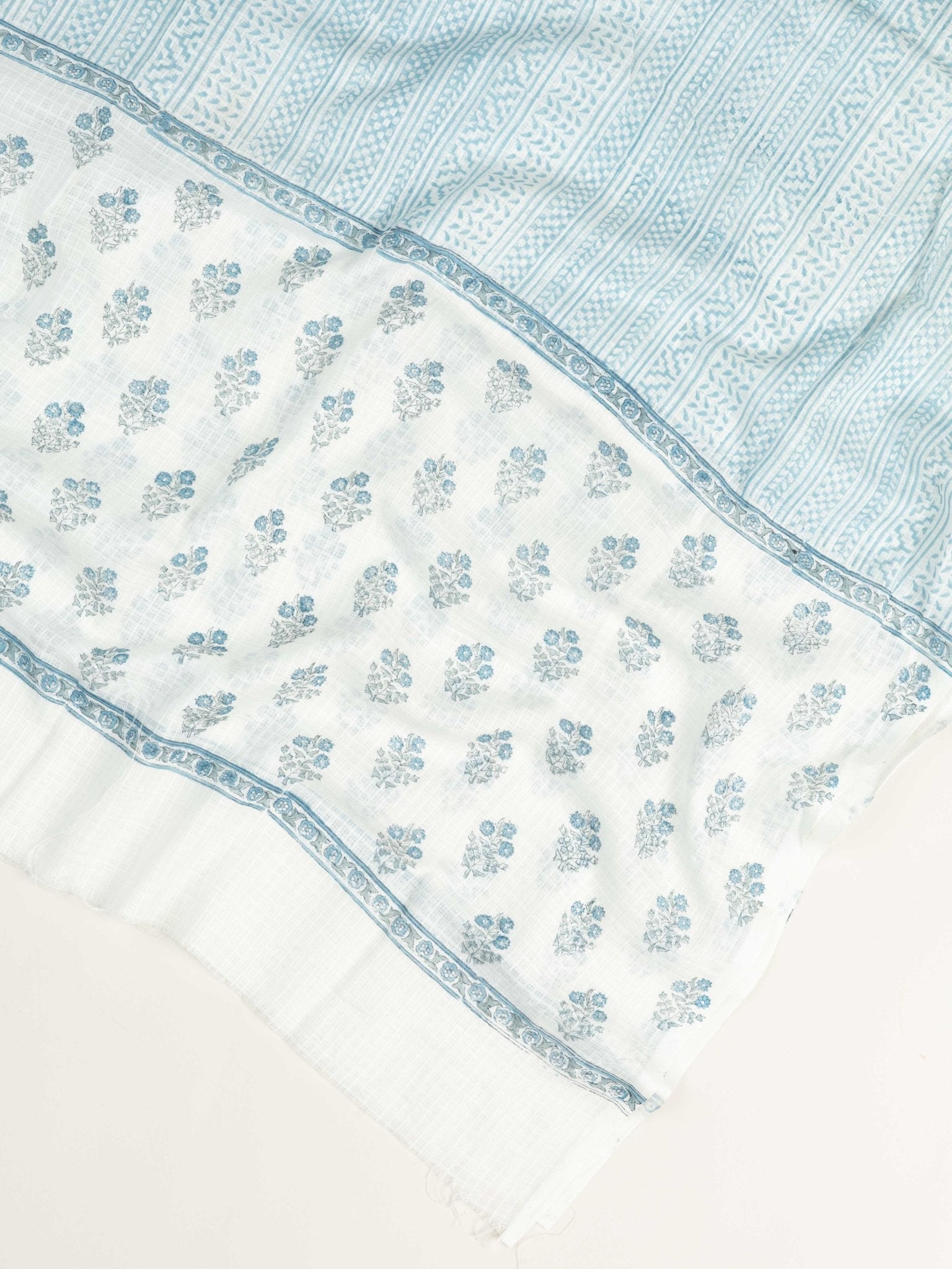 Nida Cotton Block Printed Unstitched Suit Set - 3 Piece - AINA