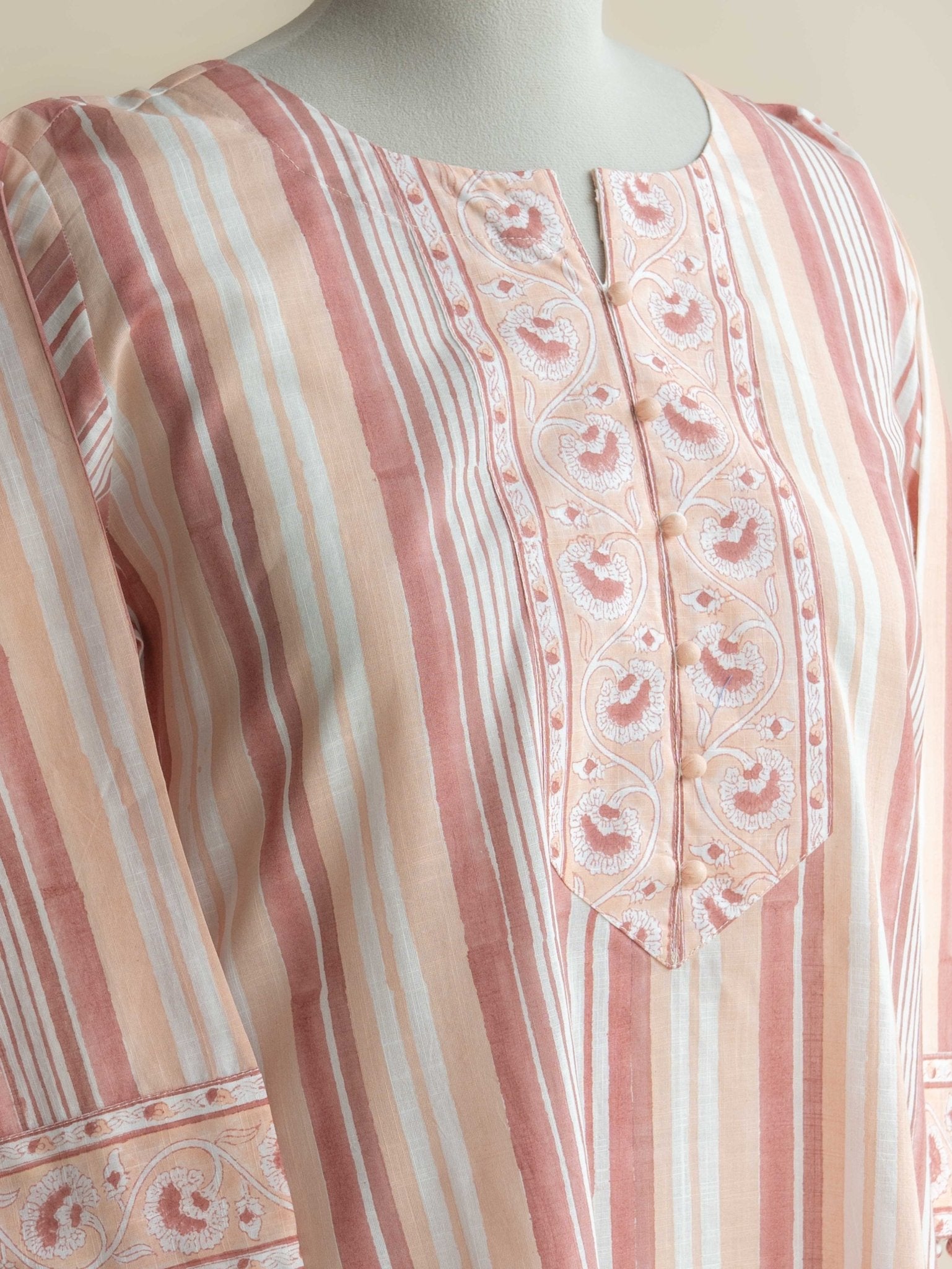 Niketa Cotton Block Printed A-Line Kurta - AINA