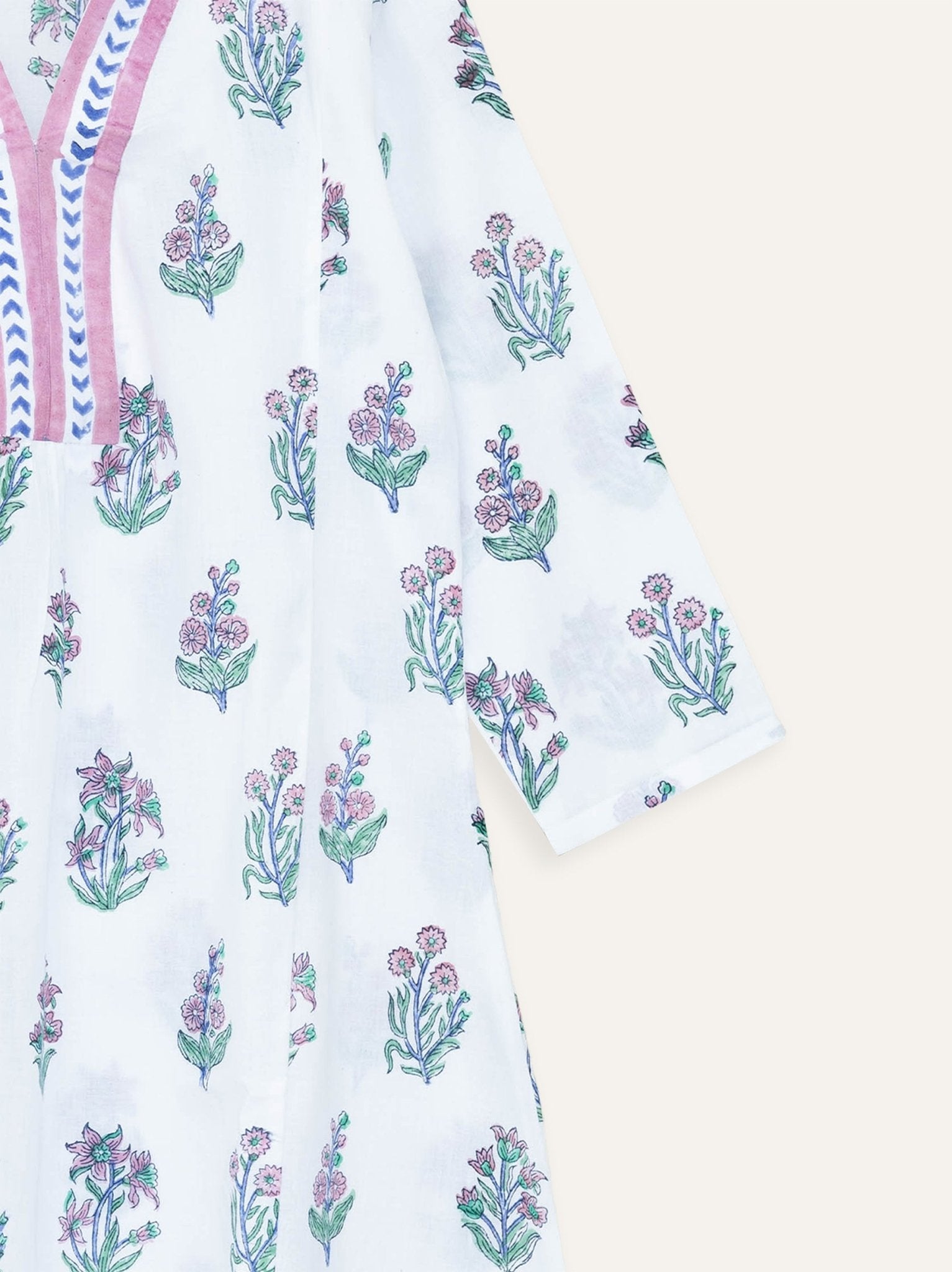 Nima Cotton Block Printed A - Line Kurta - AINA