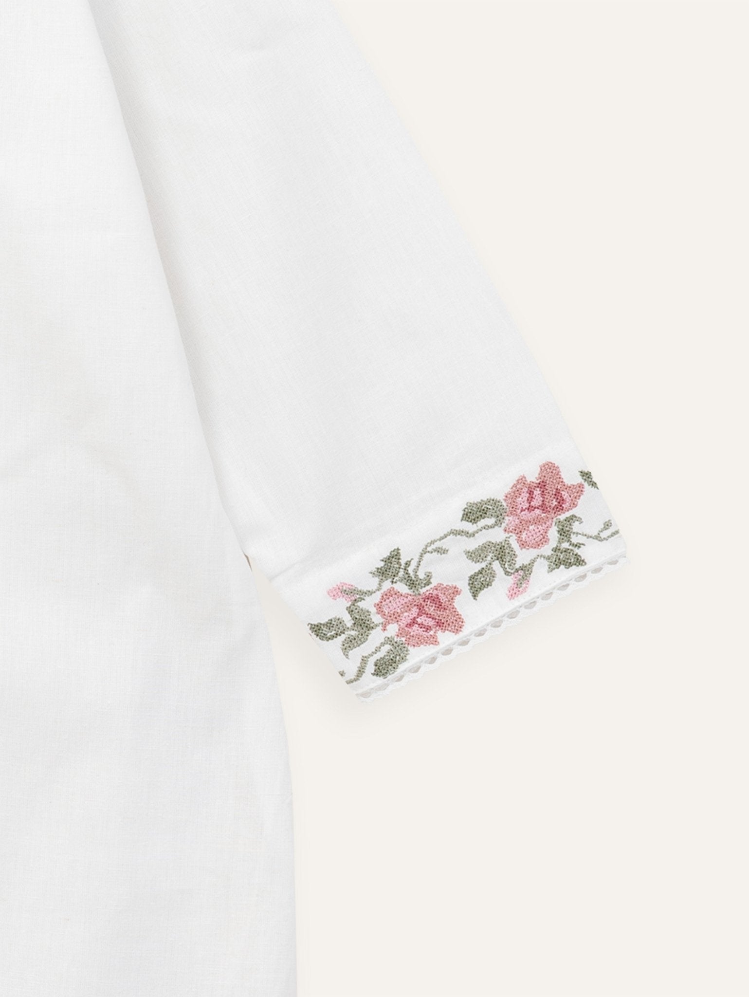 Nimah Cotton Flax Embroidered Straight Kurta - AINA