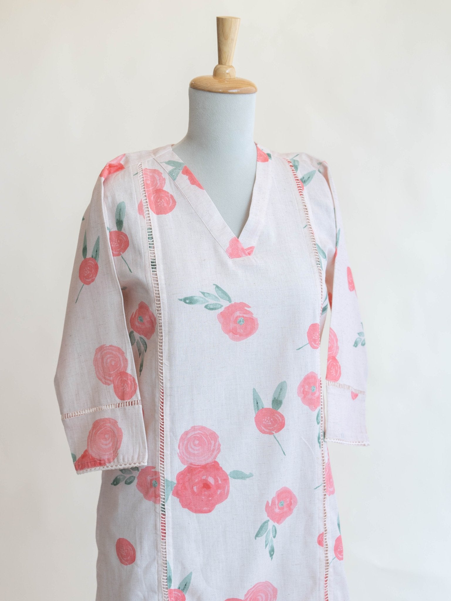 Nimiya Cotton Flax Digital Print Straight Kurta - AINA