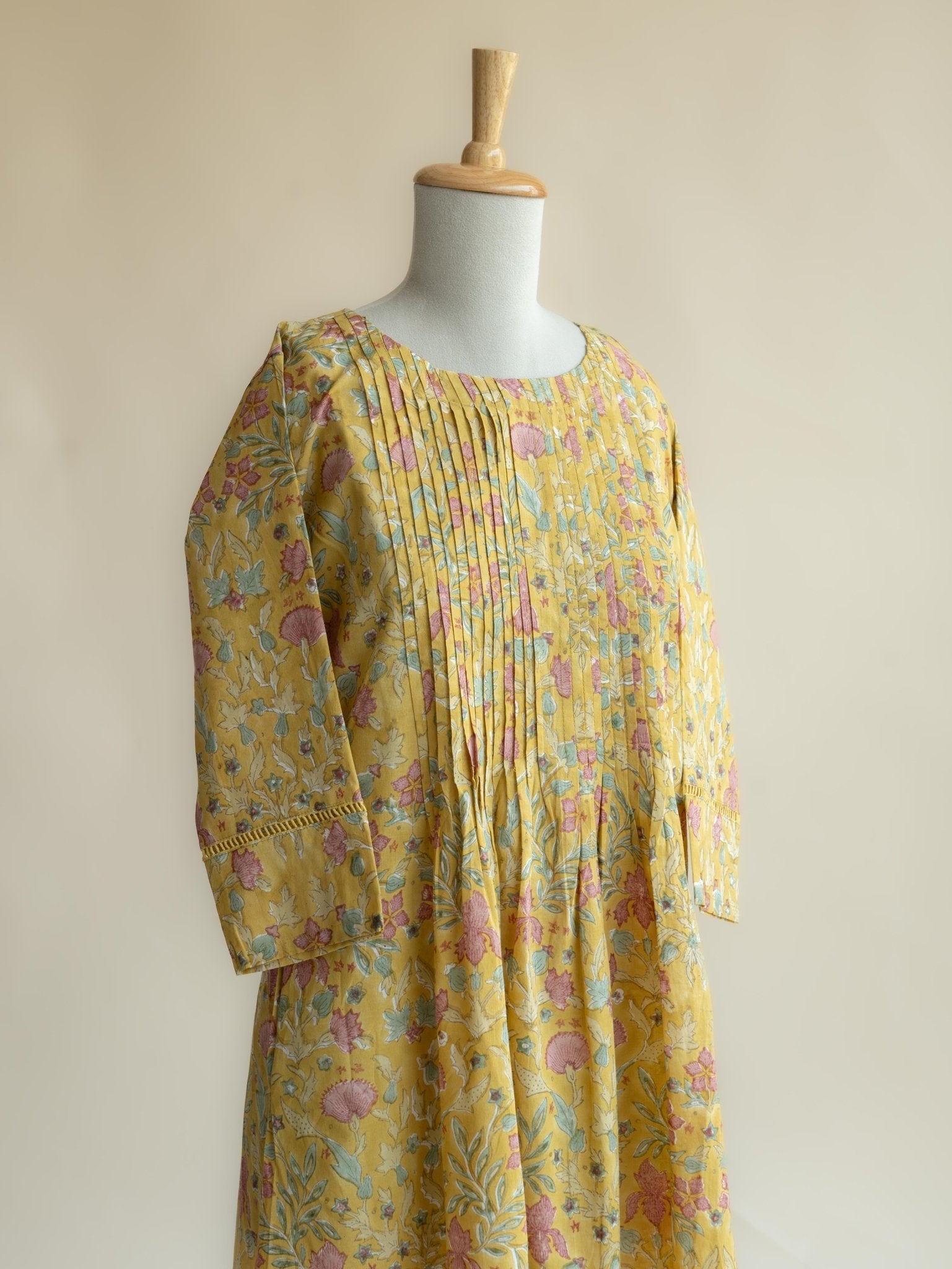 Nira Cotton Block Printed A - Line Kurta - AINA