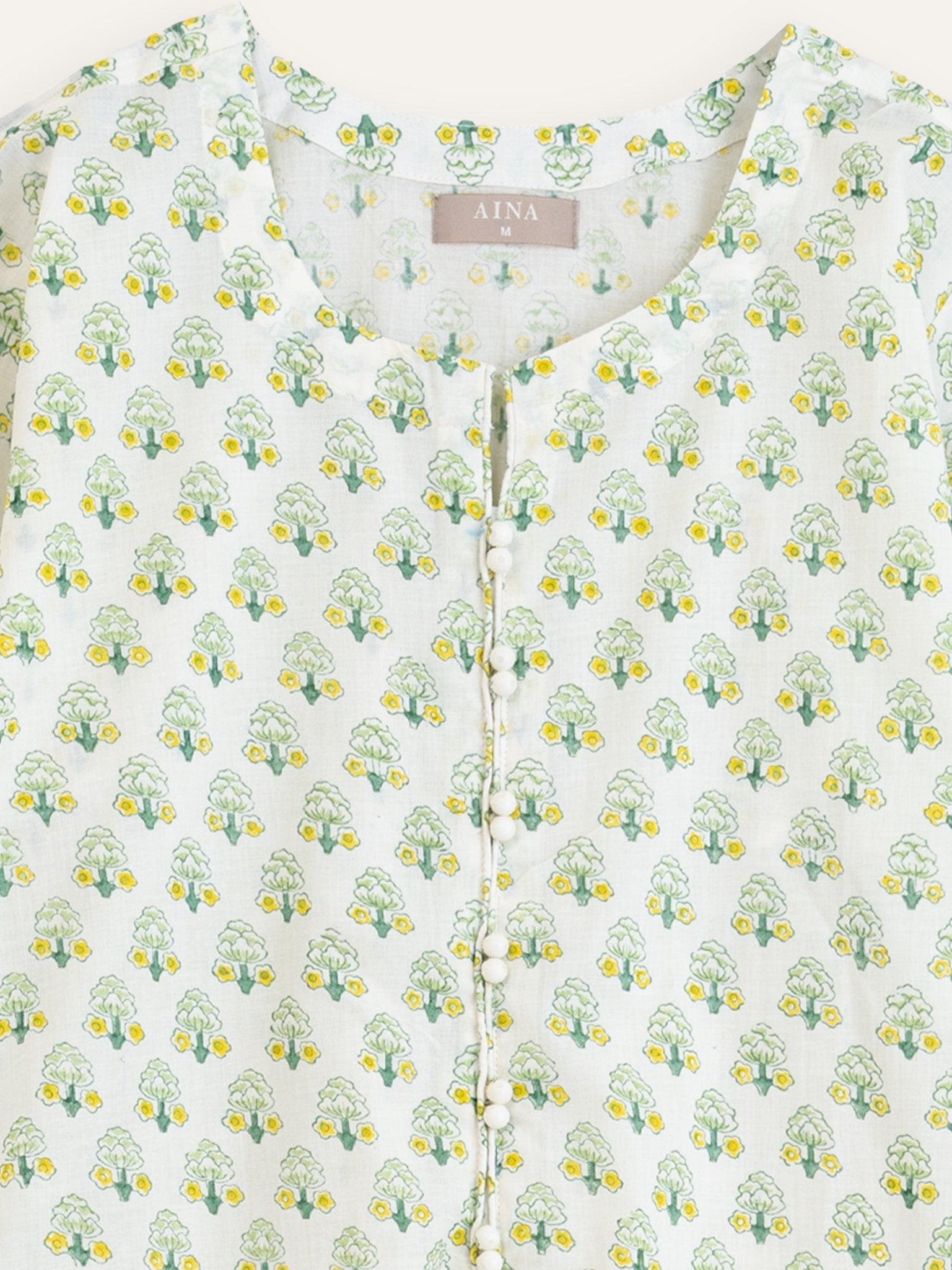 Nirvani Cotton Block Printed Straight Kurta - AINA