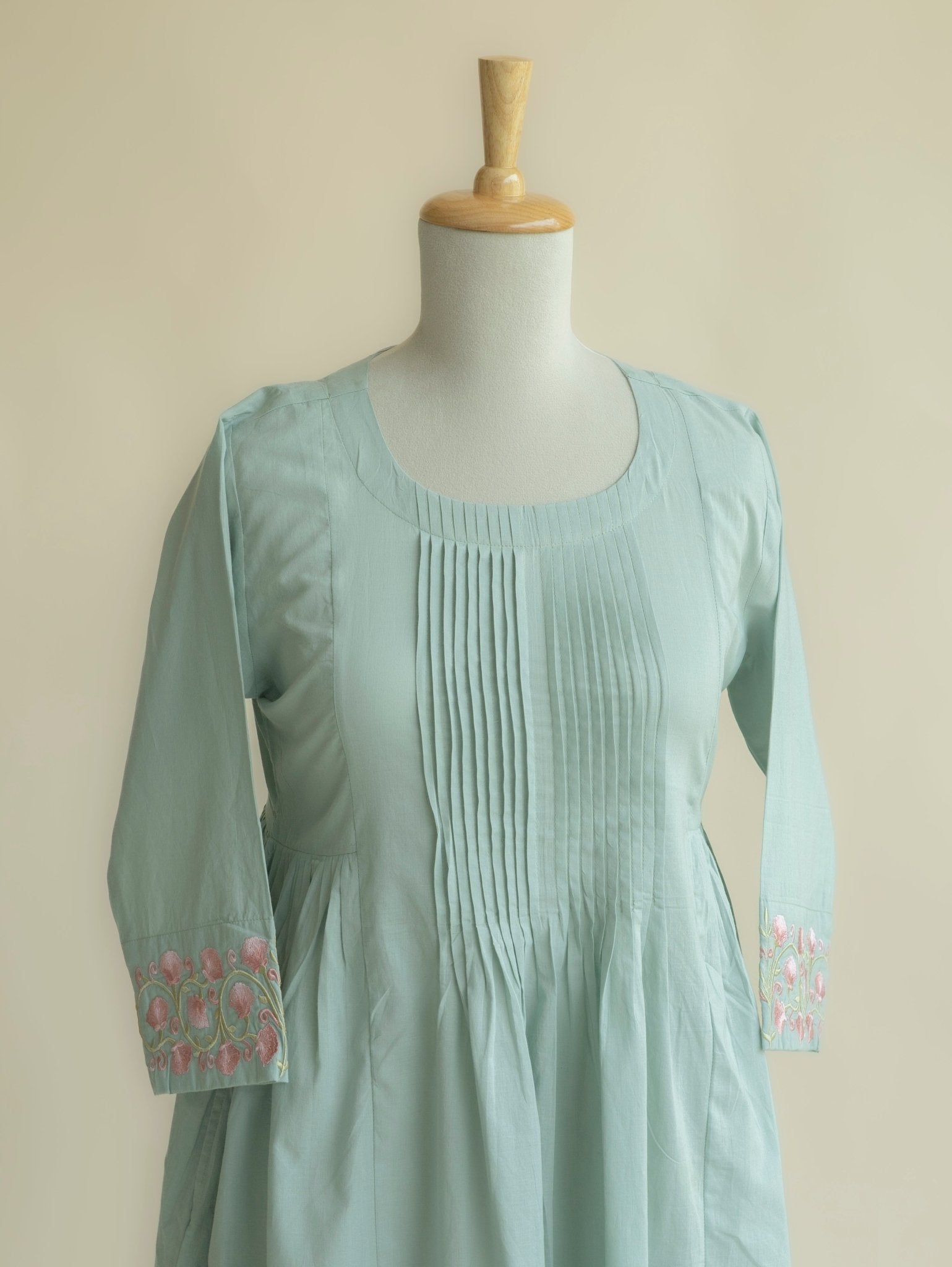 Nishka Cotton Embroidered A - Line Kurta - AINA