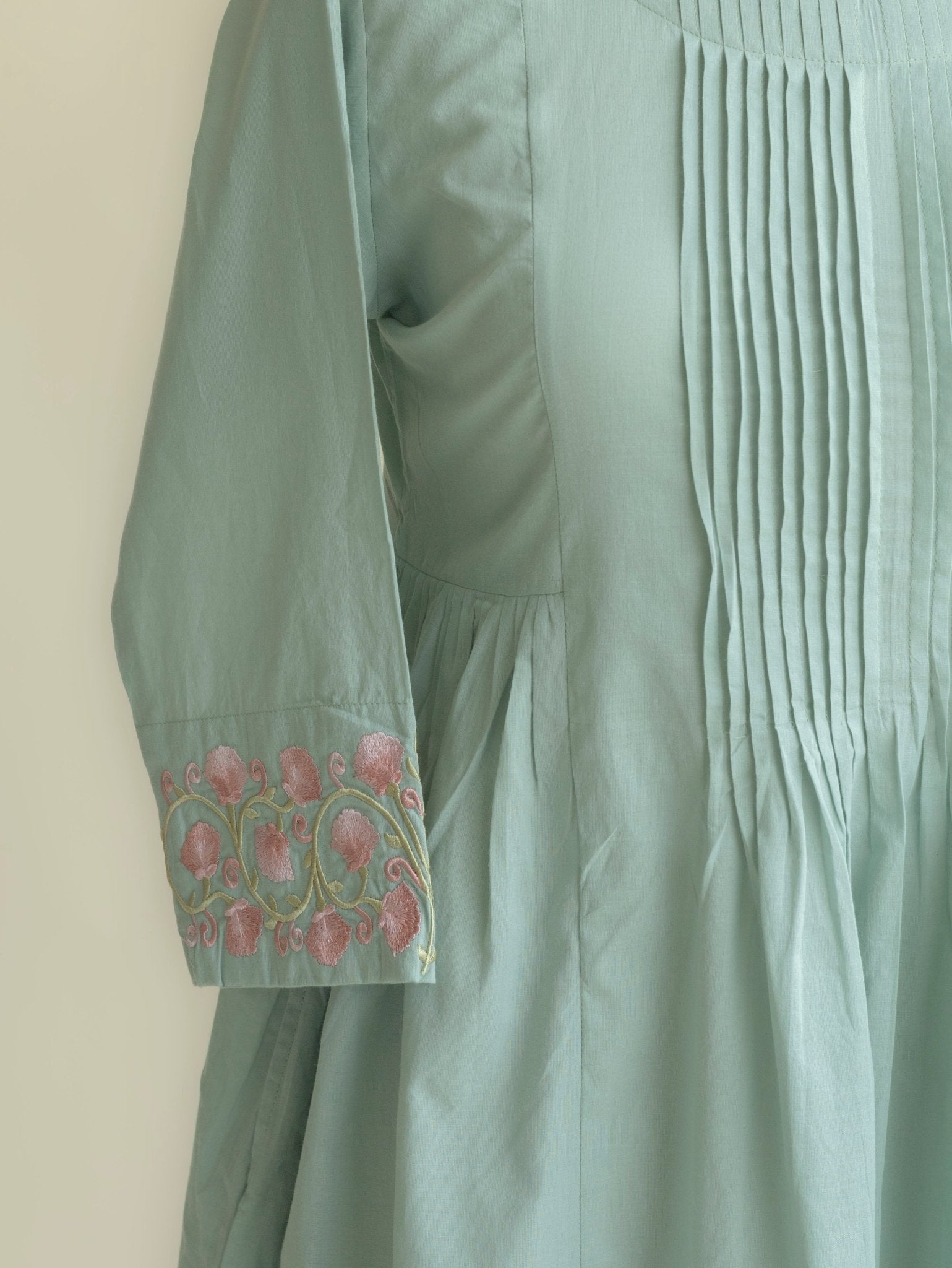 Nishka Cotton Embroidered A - Line Kurta - AINA