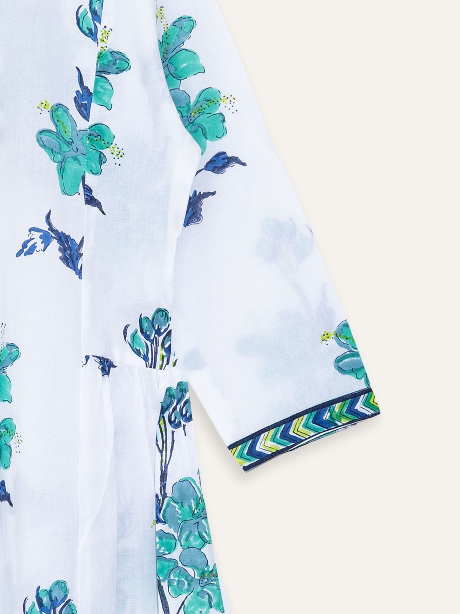 Nithya Cotton Block Printed A - Line Kurta - AINA