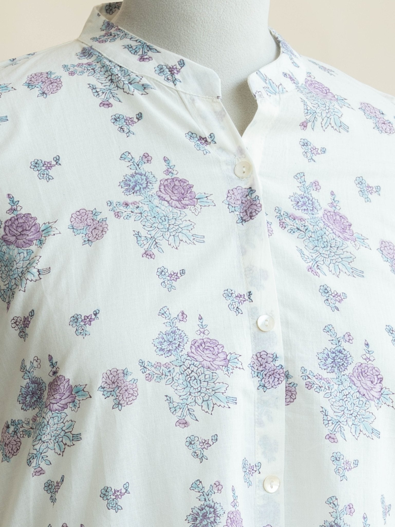 Niti Cotton Block Printed A - Line Kurta - AINA