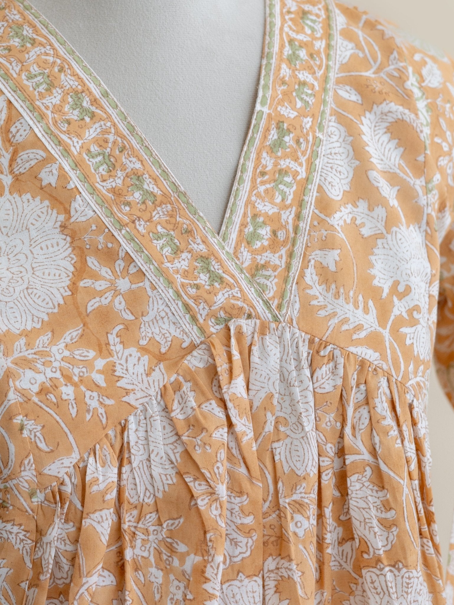 Nivra Cotton Block Printed A - Line Kurta - AINA