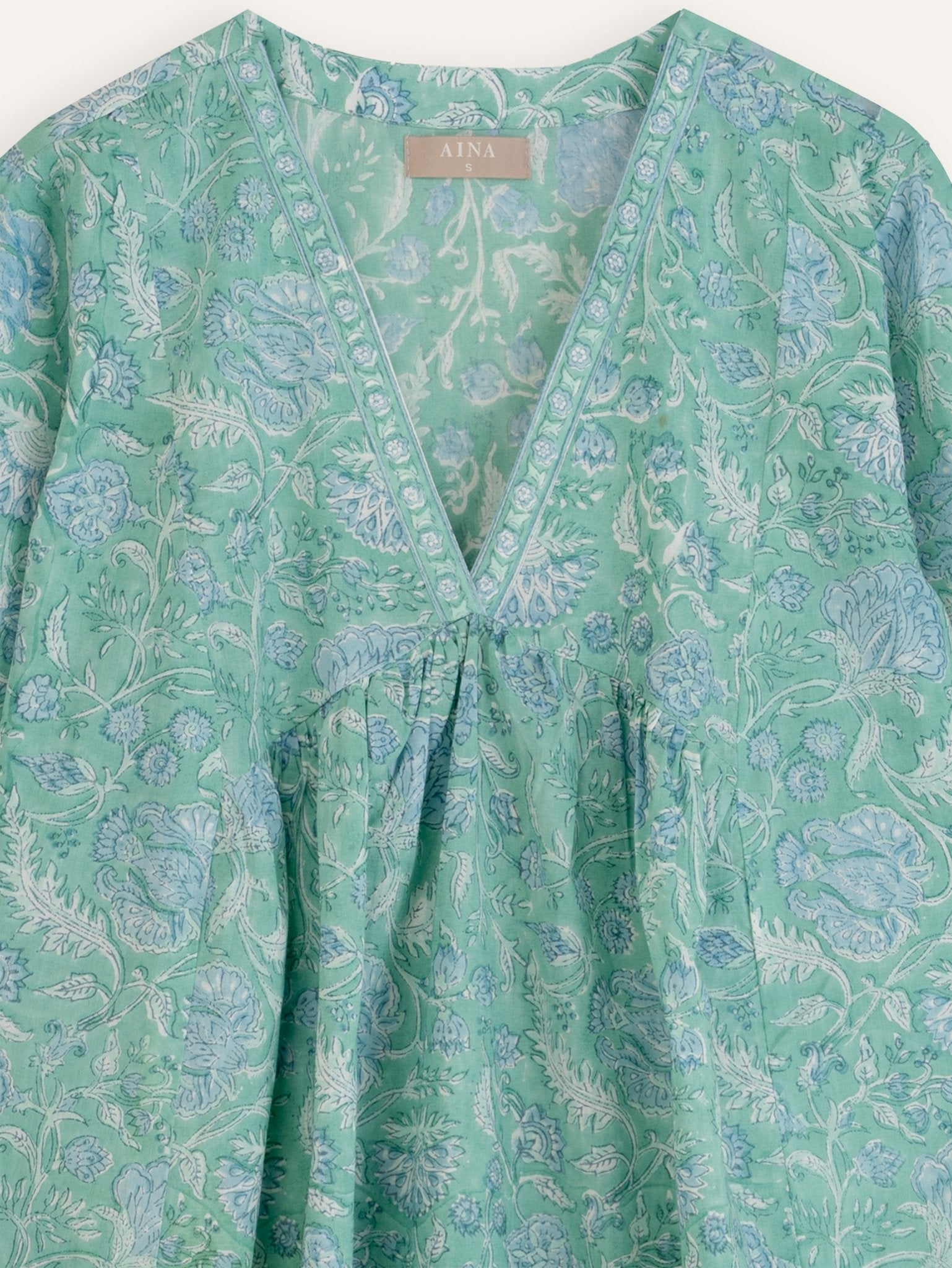 Noora Cotton Block Printed A - Line Kurta - AINA