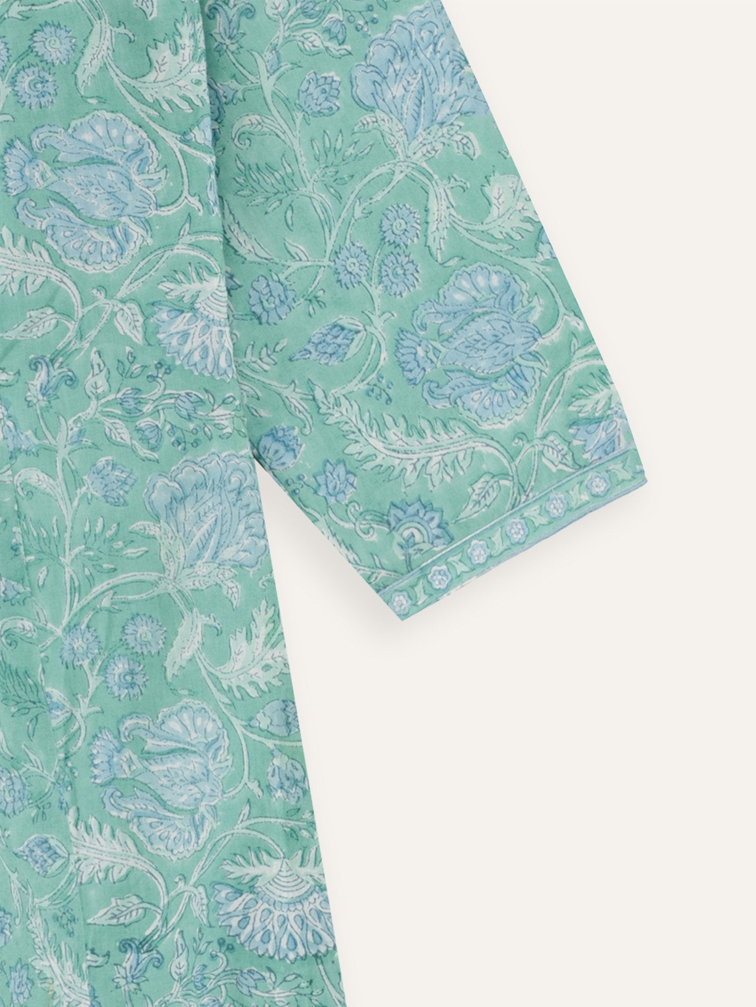 Noora Cotton Block Printed A - Line Kurta - AINA