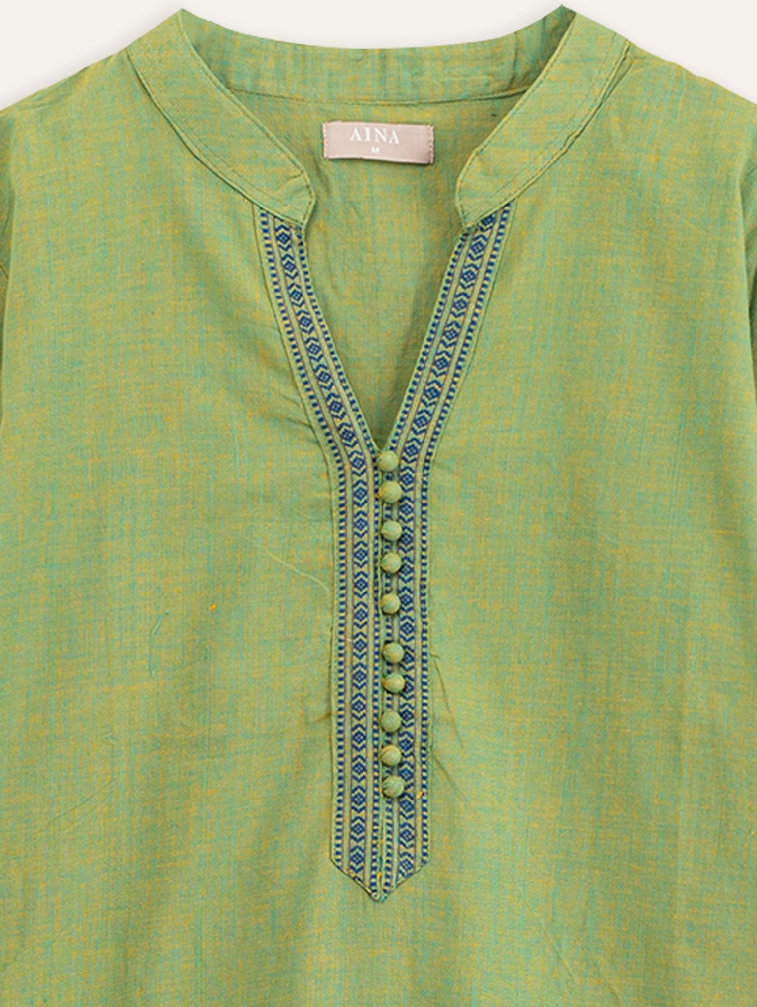 Nyla Cotton Handloom Straight Kurta - AINA