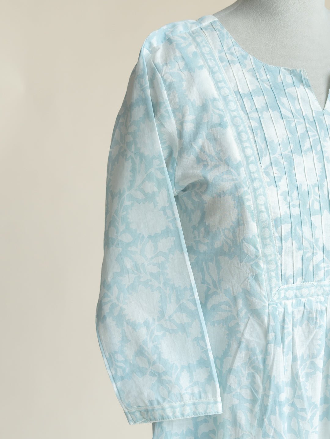 Nyrah Cotton Block Printed A - Line Kurta - AINA