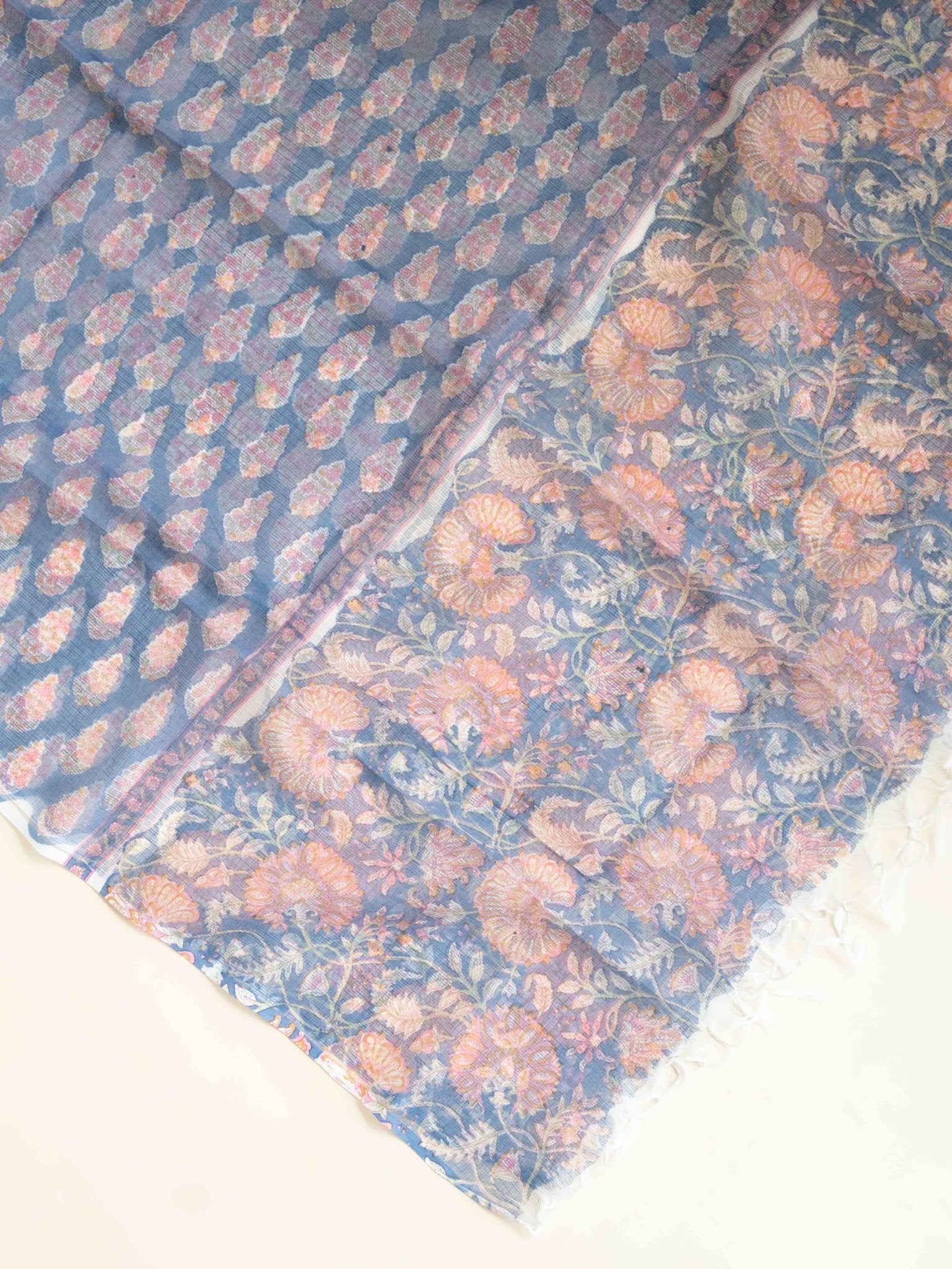 Payal Cotton Block Printed Unstitched Suit Set - 3 Piece - AINA