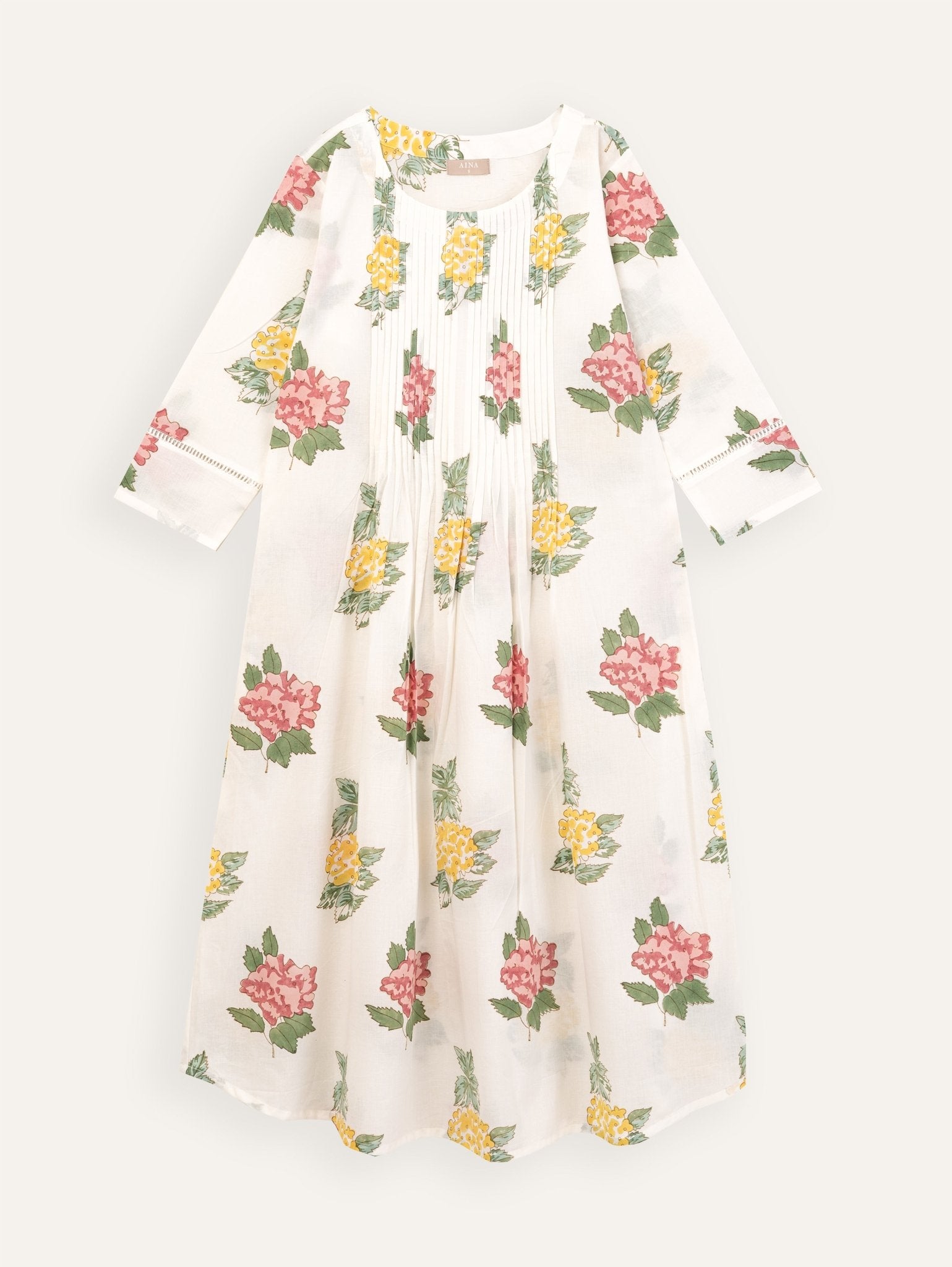 Prajakta Cotton Block Printed A - Line Kurta - AINA