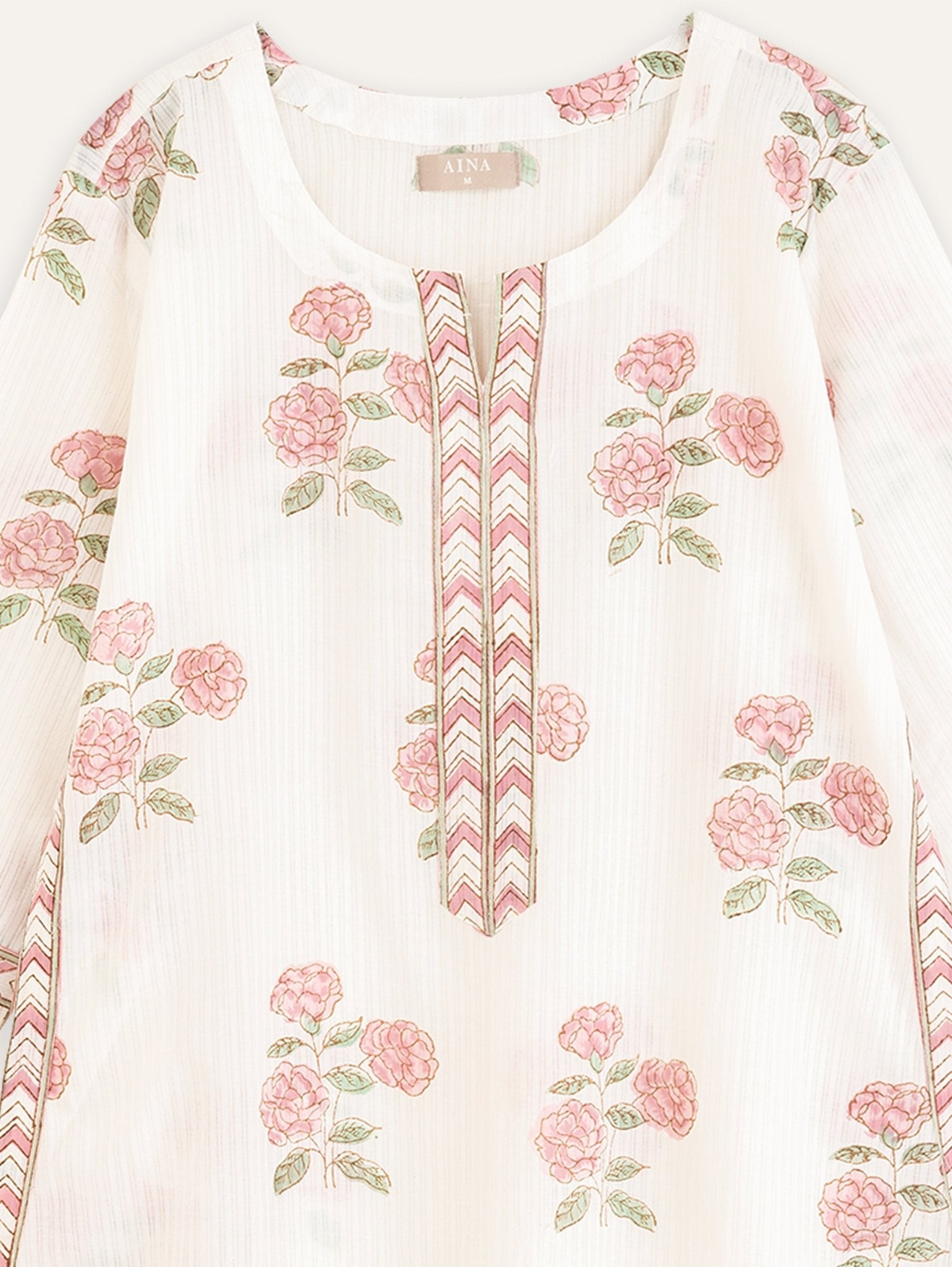 Preksha Cotton Block Printed Straight Kurta - AINA