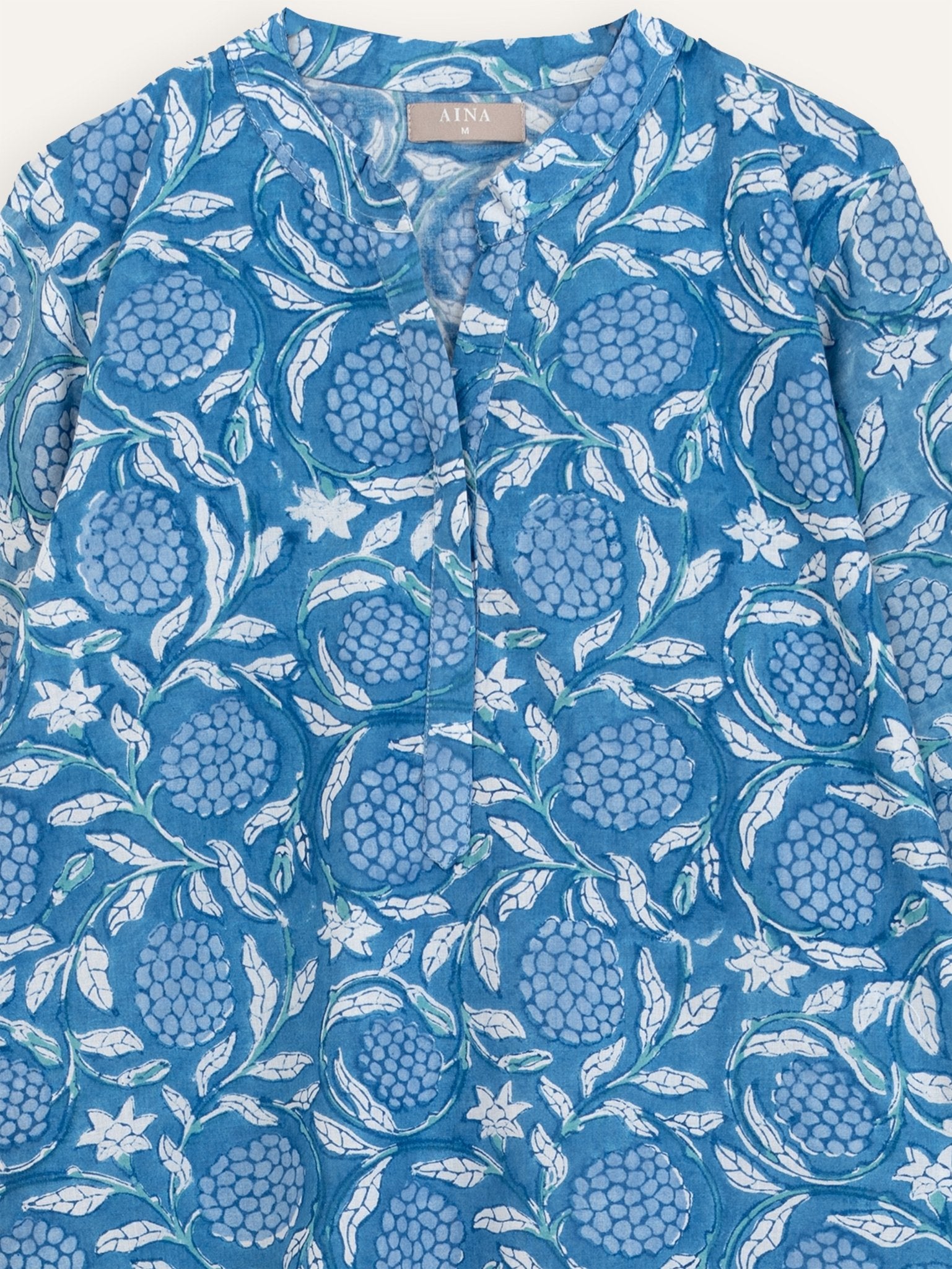 Raahi Cotton Block Printed Straight Kurta - AINA