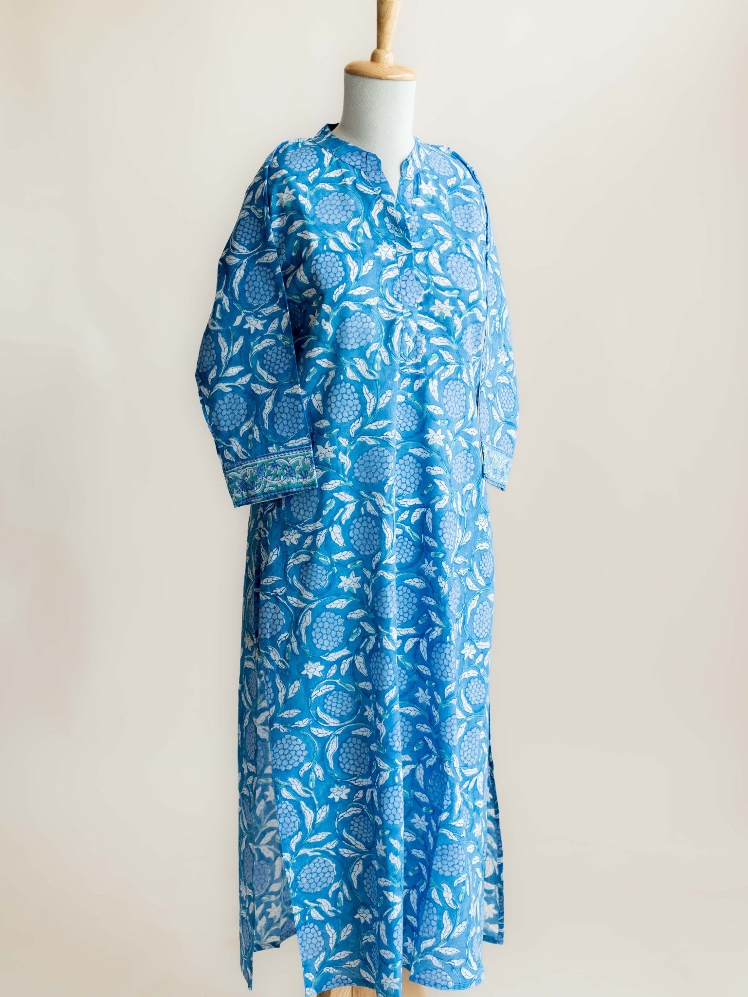 Raahi Cotton Block Printed Straight Kurta - AINA