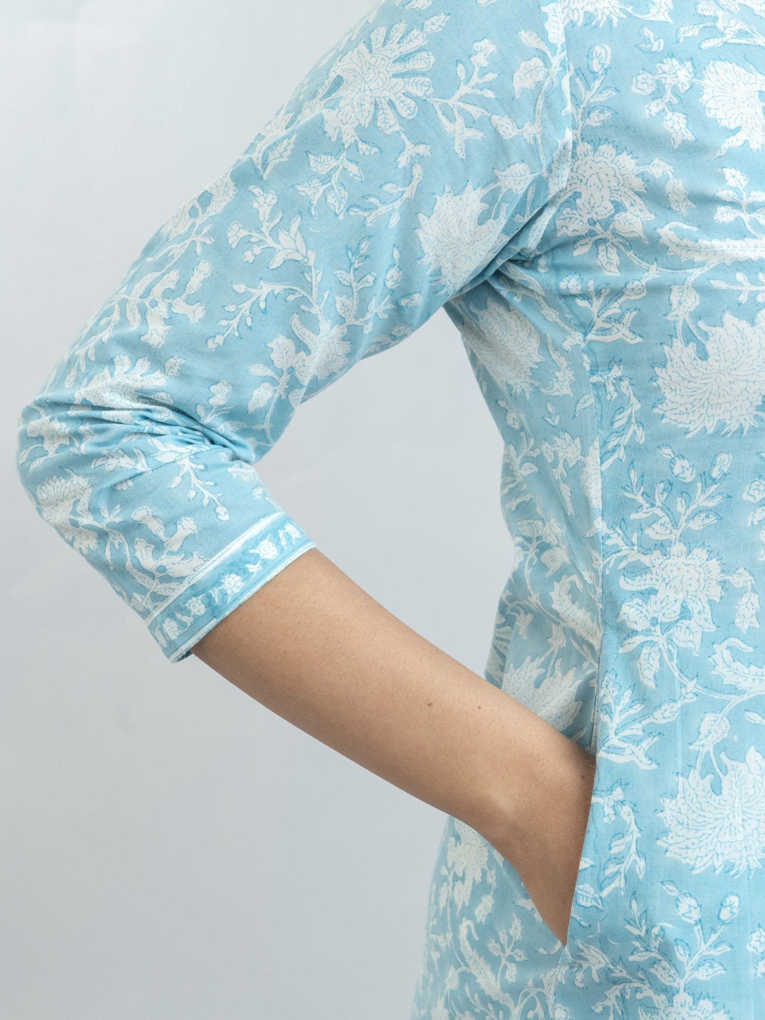 Radhwa Cotton Block Printed Straight Suit Set - AINA