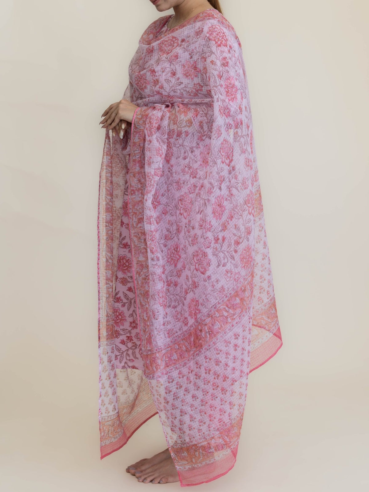 Rafa Cotton Block Printed A-Line Suit Set - AINA