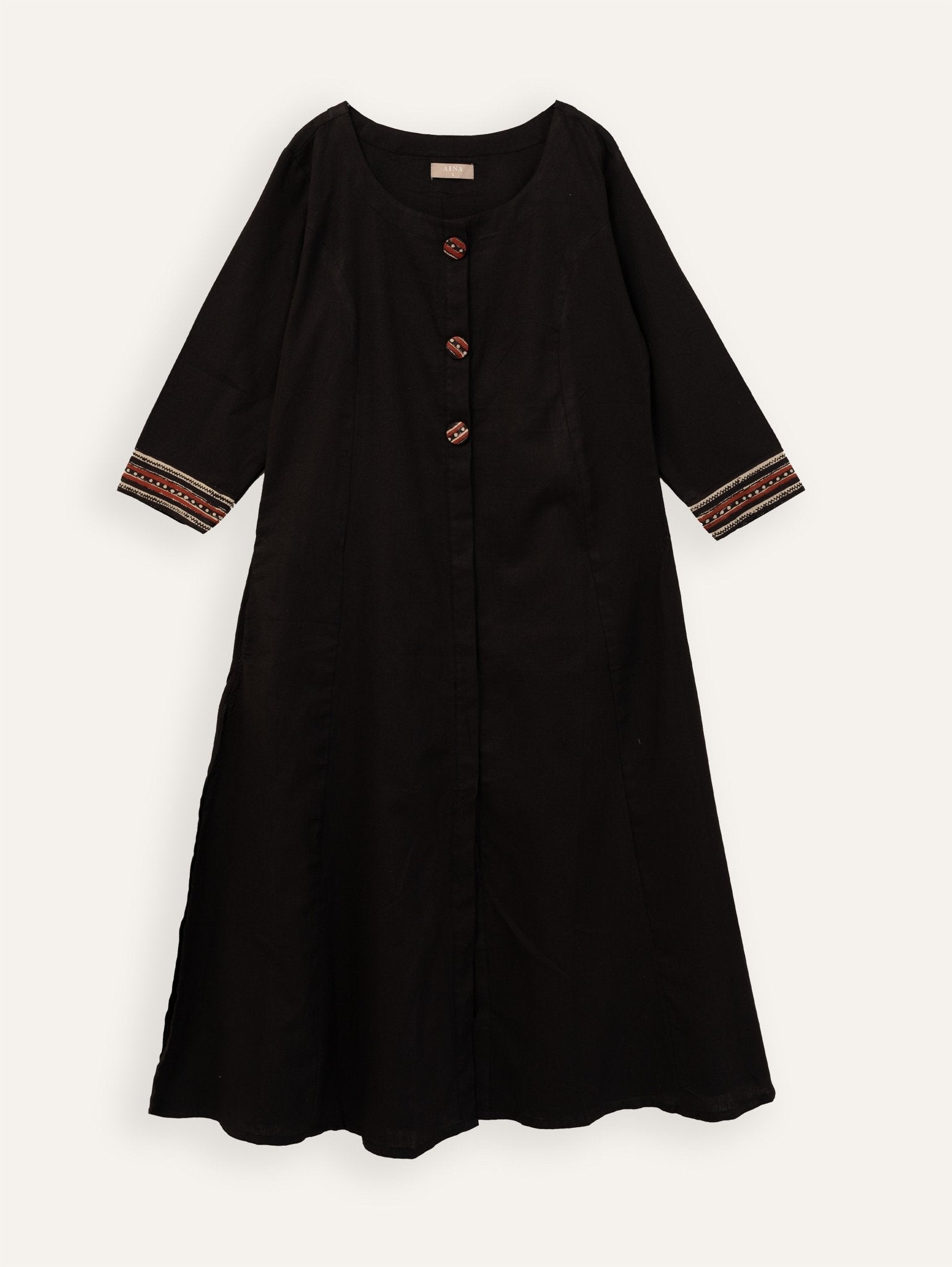 Ragini Cotton Flax Plain A - Line Kurta - AINA