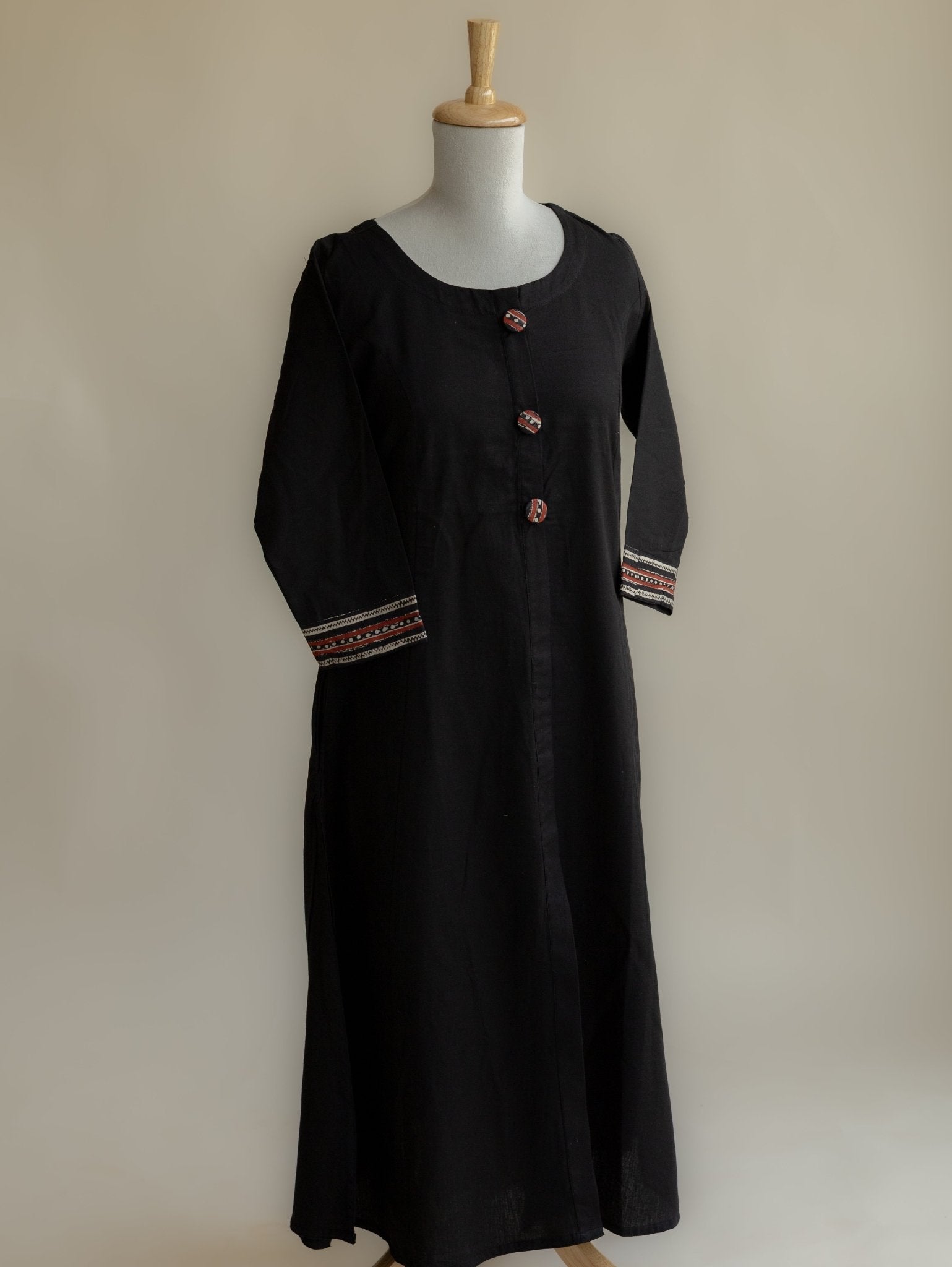 Ragini Cotton Flax Plain A - Line Kurta - AINA