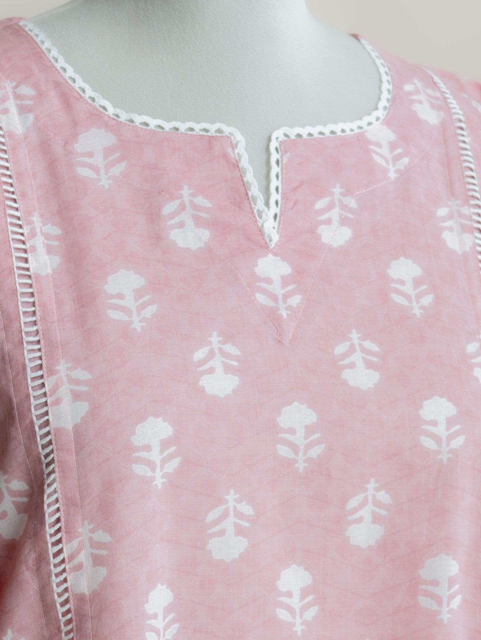 Raha Cotton Block Printed Straight Kurta - AINA