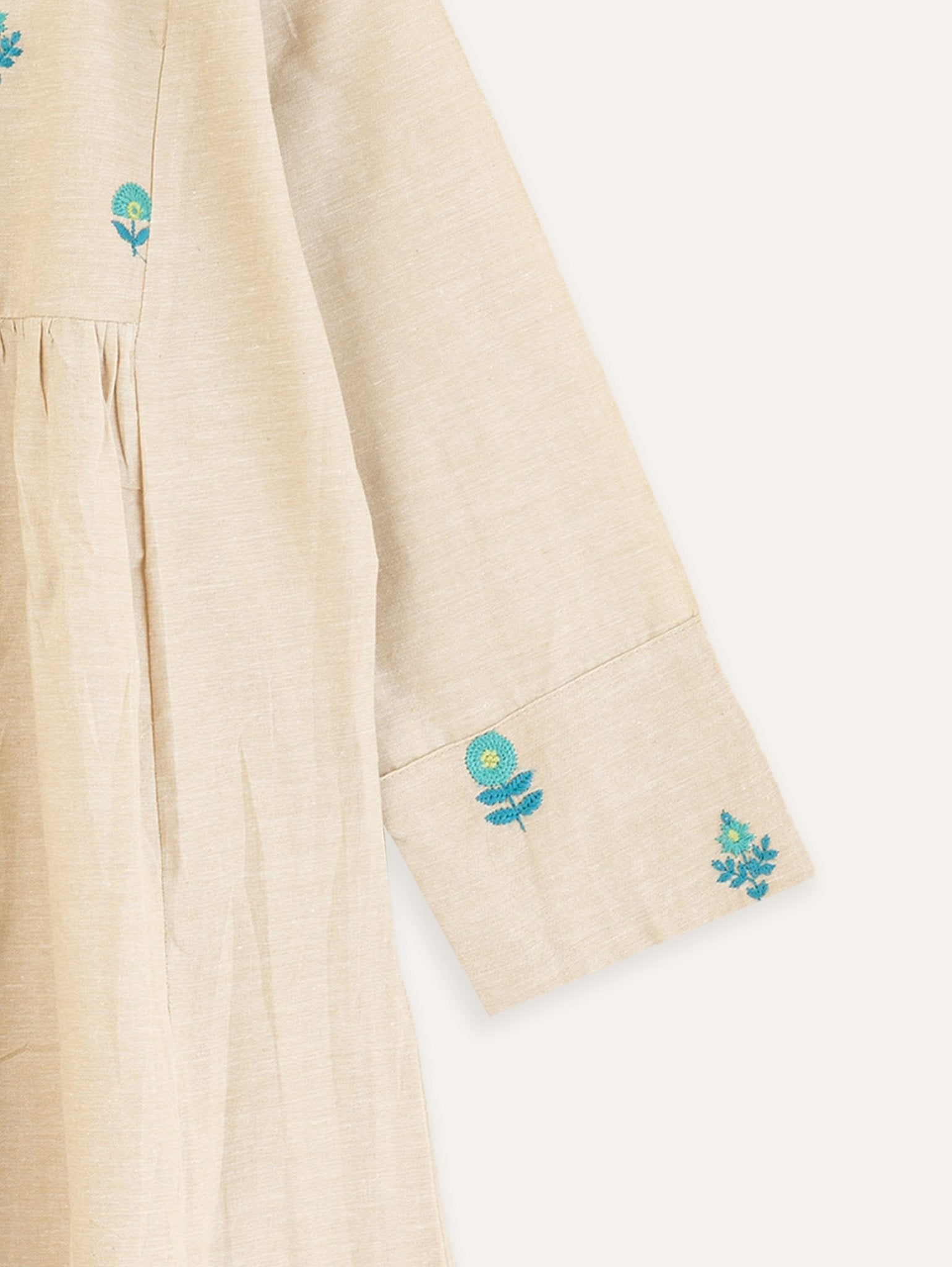 Raihana Cotton Embroidered A - line Kurta - AINA